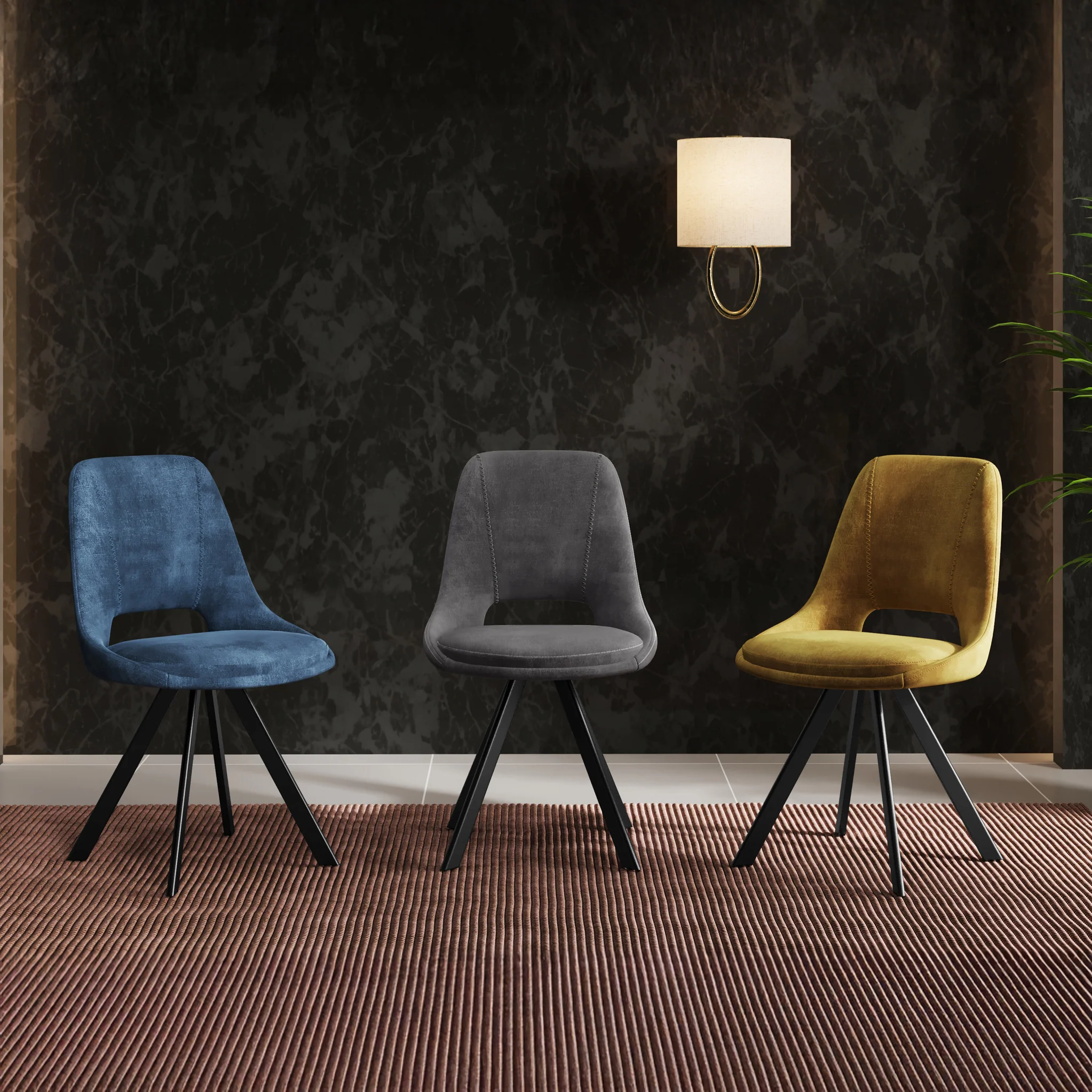 Malvern Velvet Swivel Dining Chair - Image 5