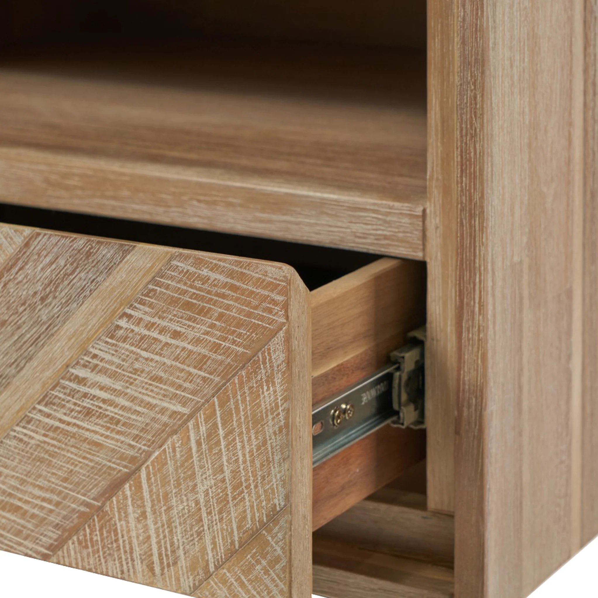 Marca Sand Wash Acacia 1 Drawer Bedside Table - Image 4