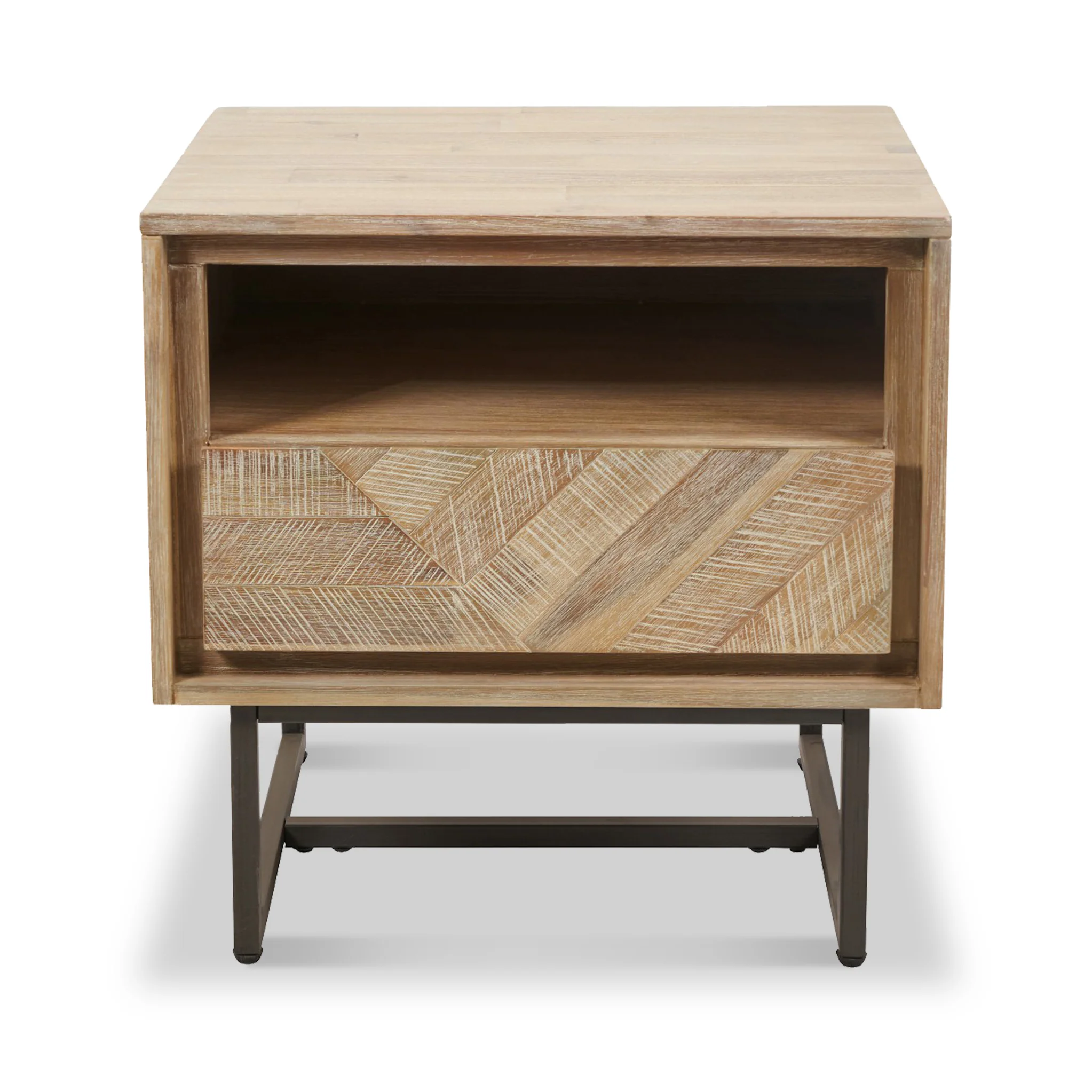 Marca Sand Wash Acacia 1 Drawer Bedside Table - Image 6