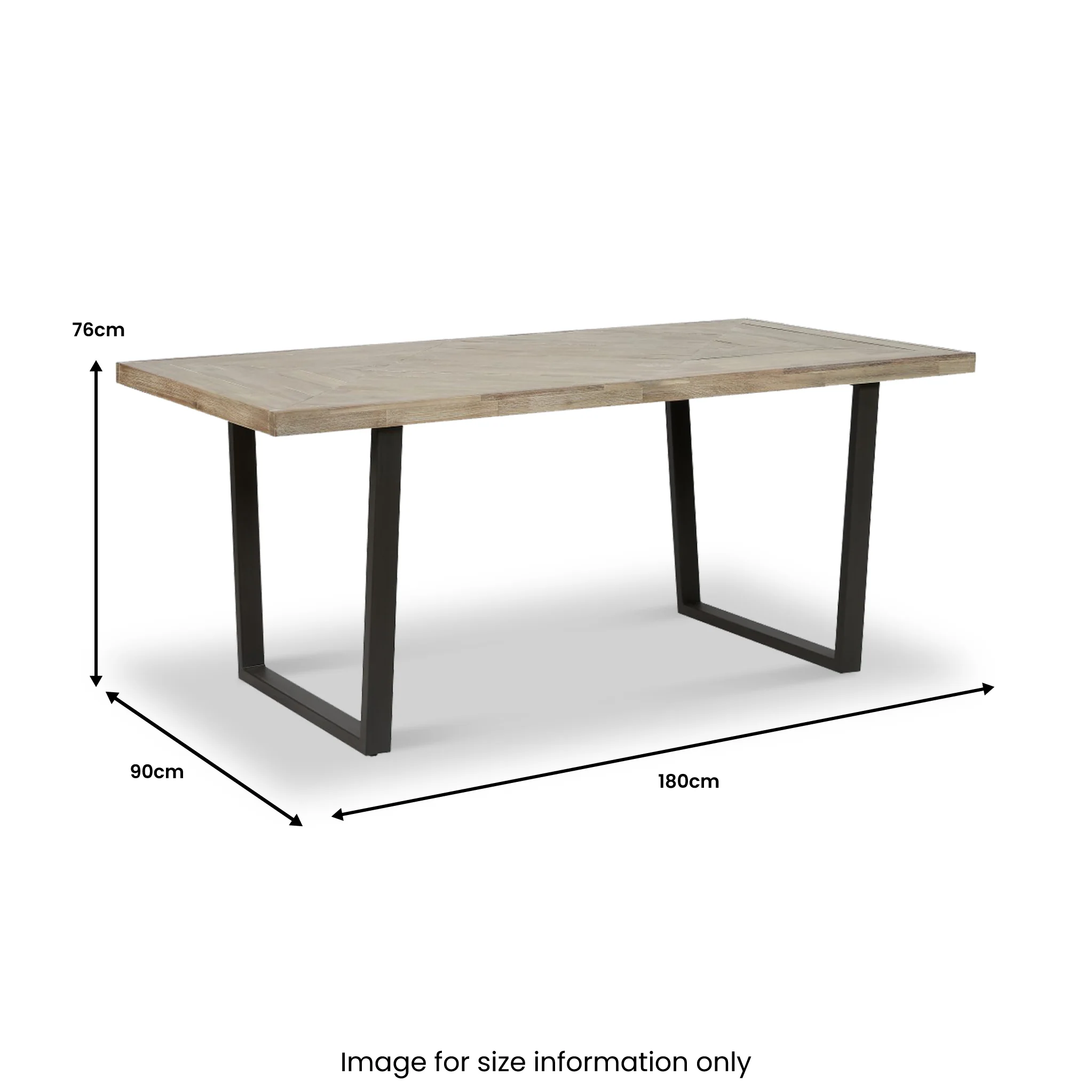 Marca Sand Wash Acacia 180cm Dining Table - Image 7