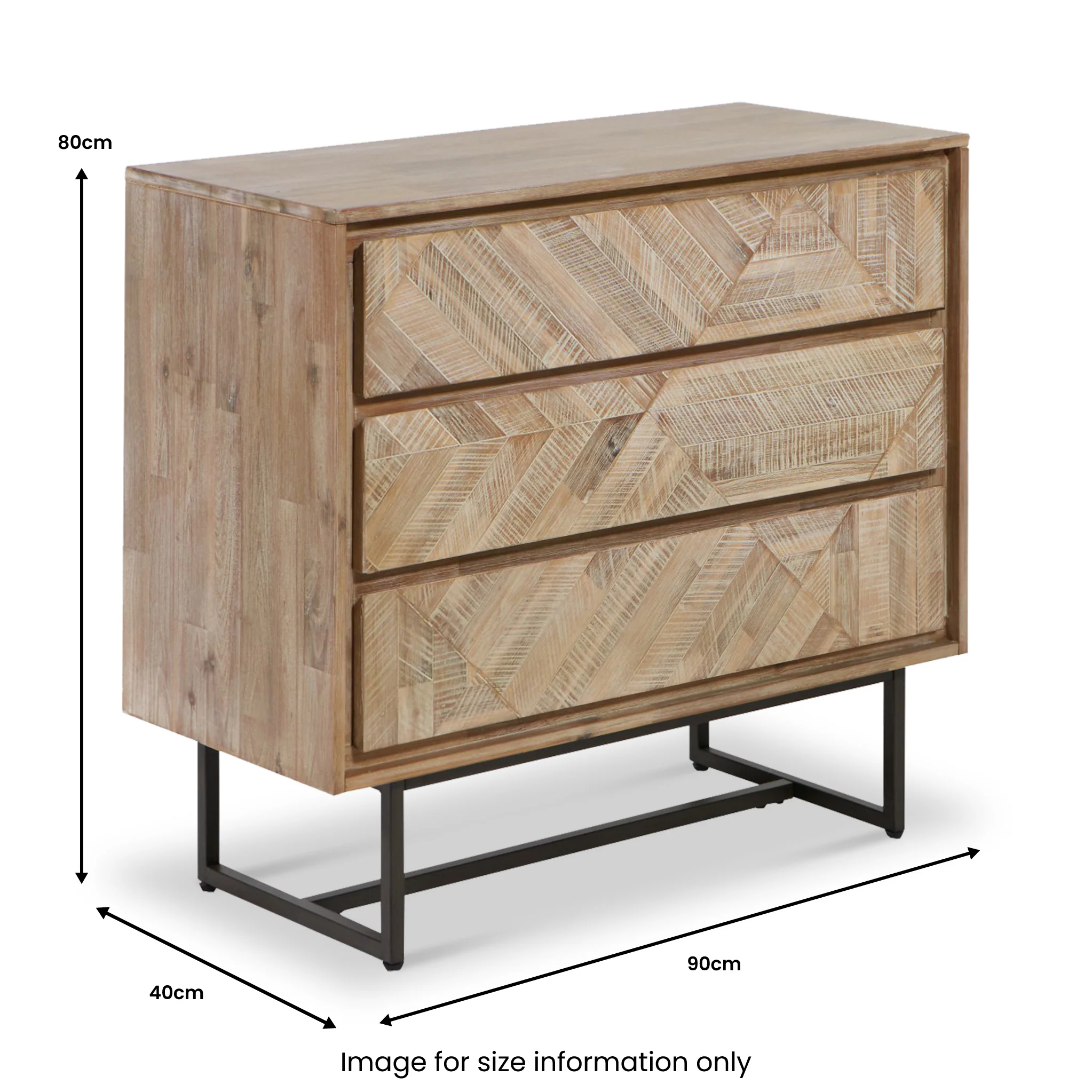 Marca Sand Wash Acacia 3 Drawer Chest - Image 10