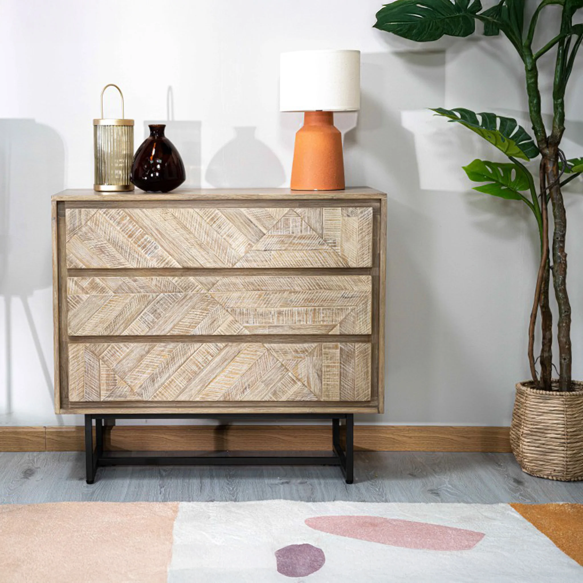 Marca Sand Wash Acacia 3 Drawer Chest - Image 4