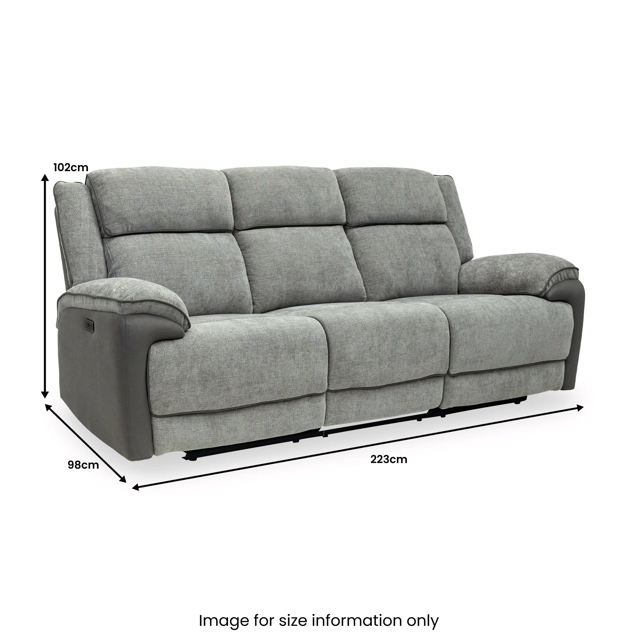 Marcell Power Recliner 3 Seater Sofa With Console - Image 8