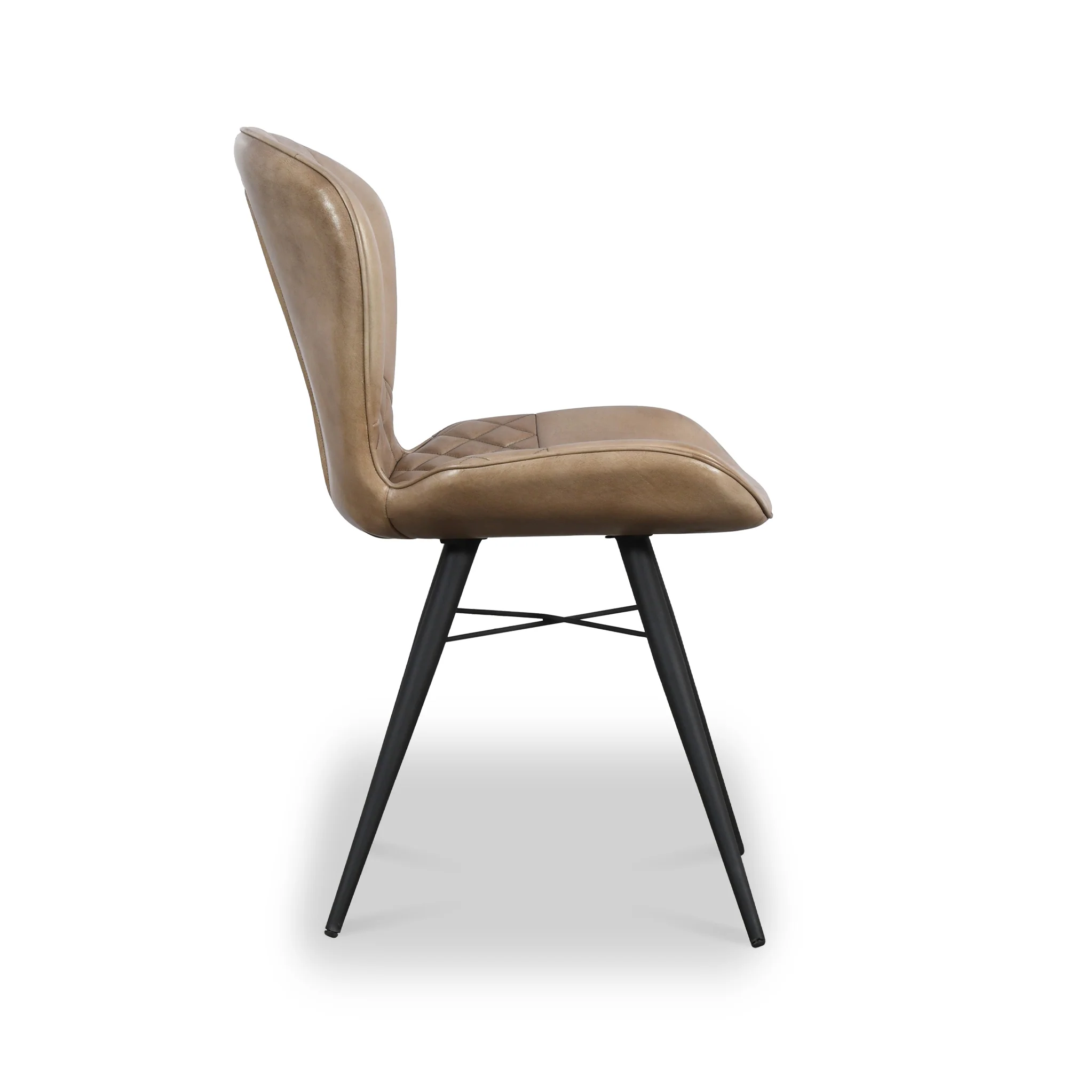 Marcha Curved Leather Seat Dining Chair - Image 3