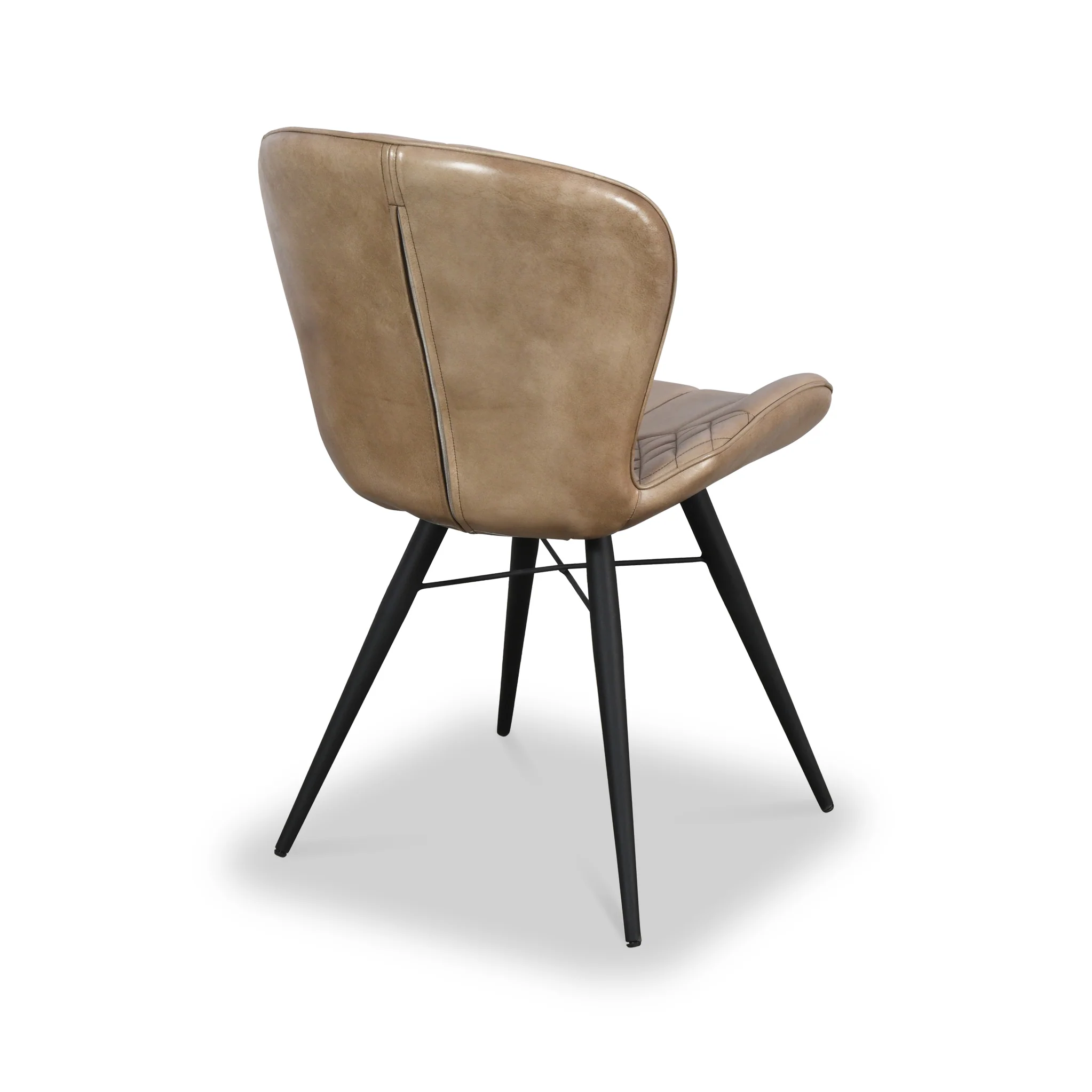 Marcha Curved Leather Seat Dining Chair - Image 6