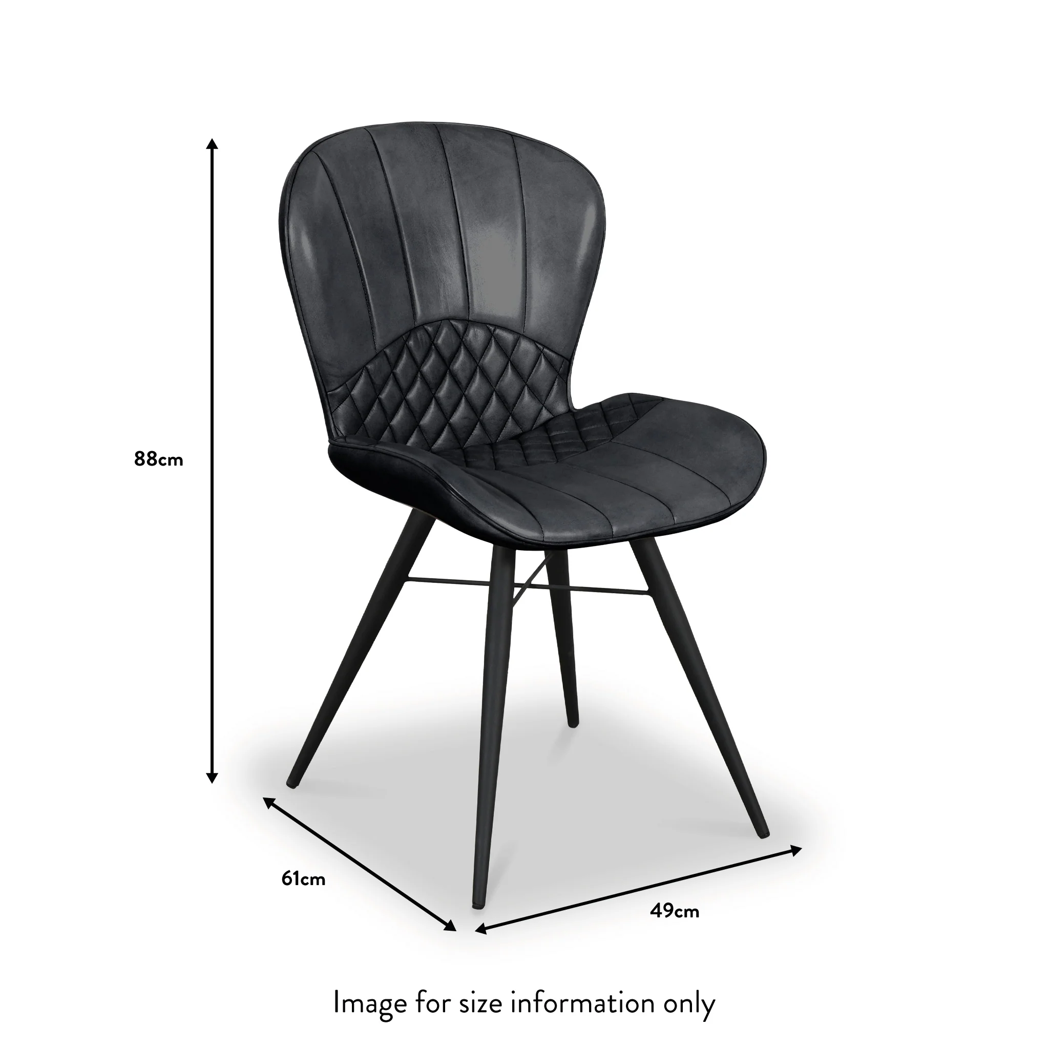 Marcha Curved Leather Seat Dining Chair - Image 8