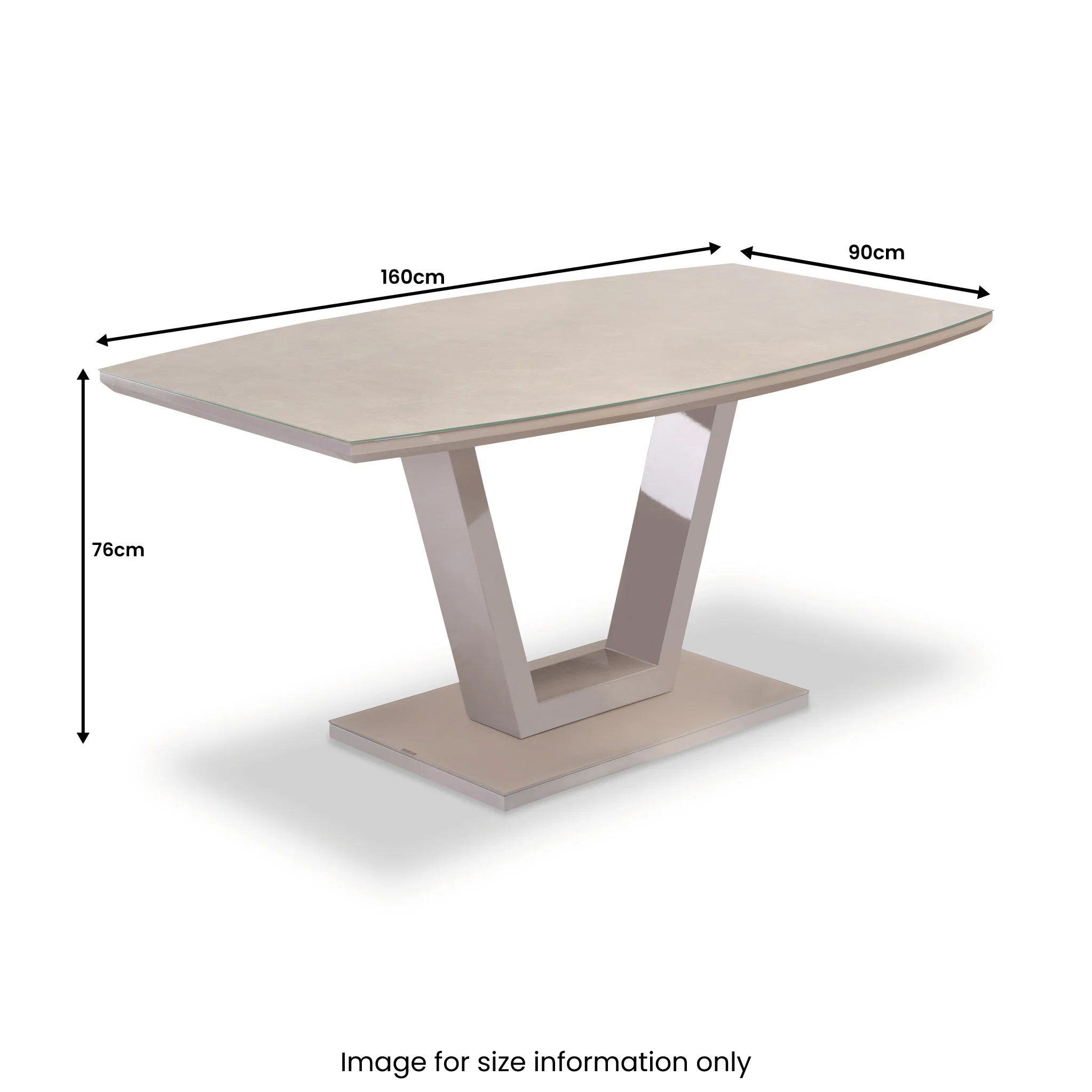 Marco Latte Gloss 160cm Rectangular Dining Table - Image 3