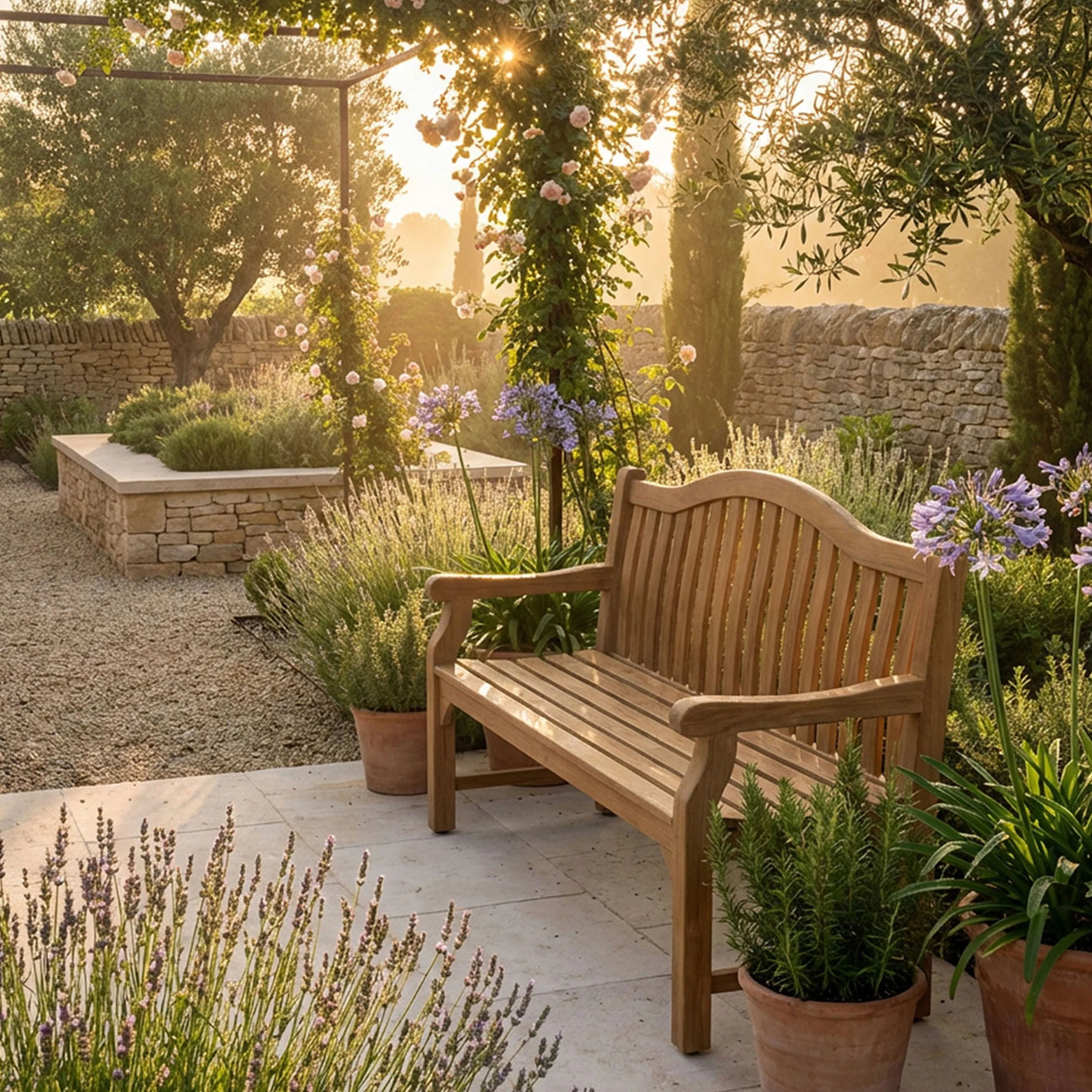 Maria 180cm 3 Seater Acacia Garden Bench - Image 4