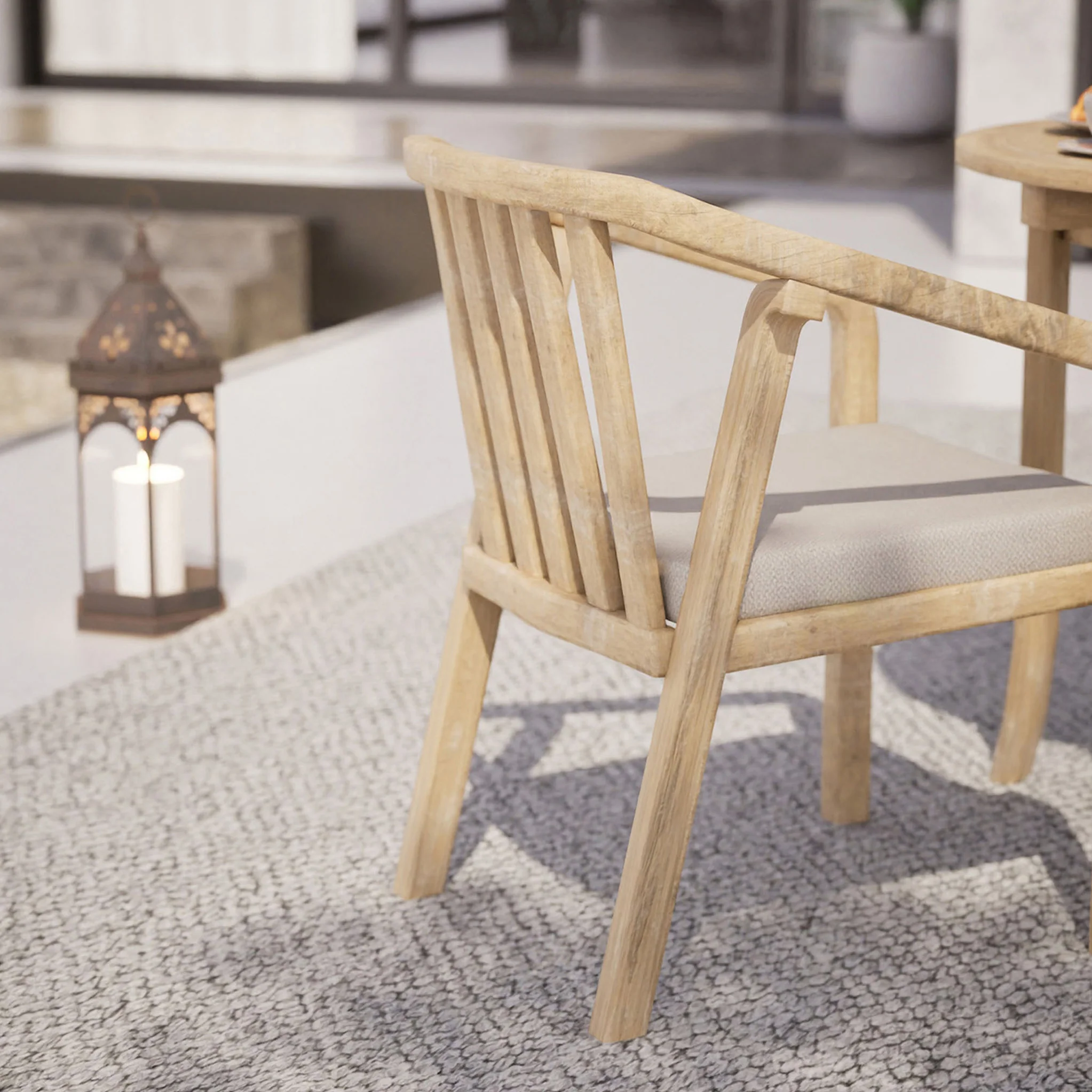 Maris 2 Seater Round Bistro Set with Riven Chairs - Image 4