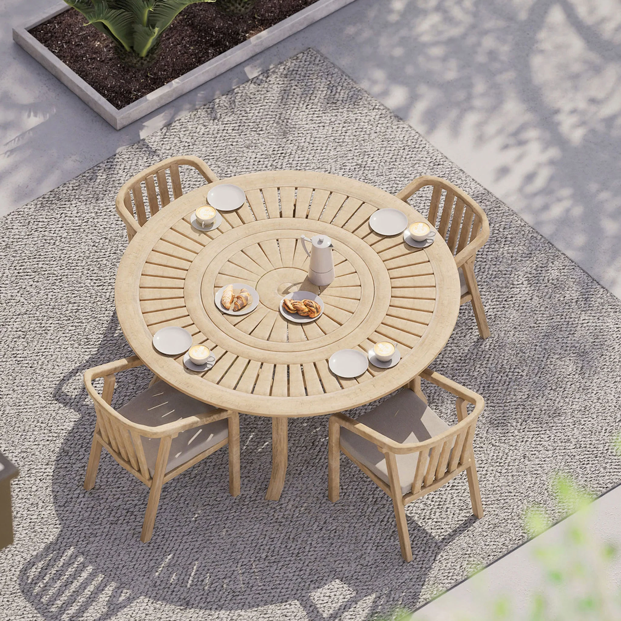 Maris 4 Seater Round Dining Table - Image 2