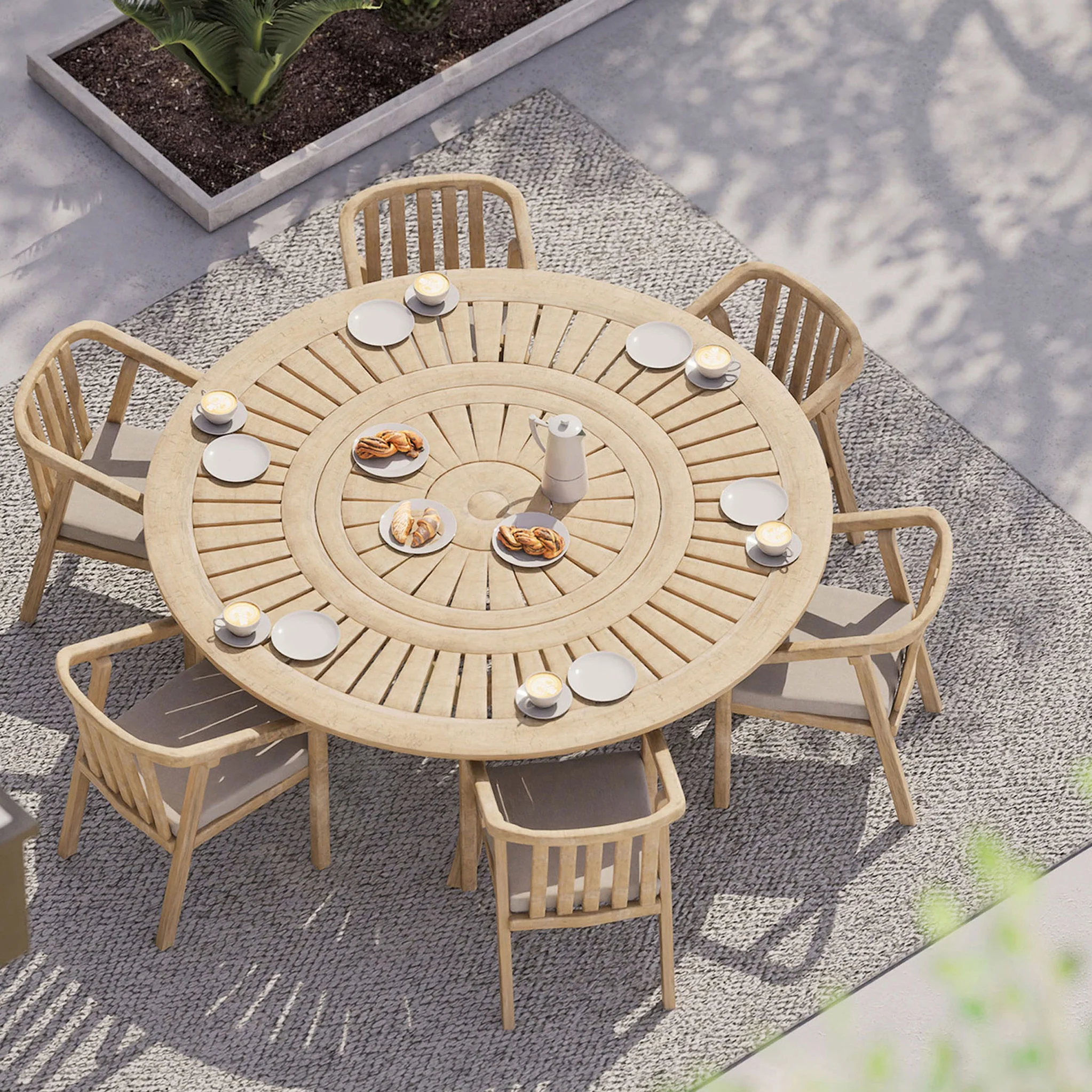 Maris 6 Seater Round Dining Table - Image 2