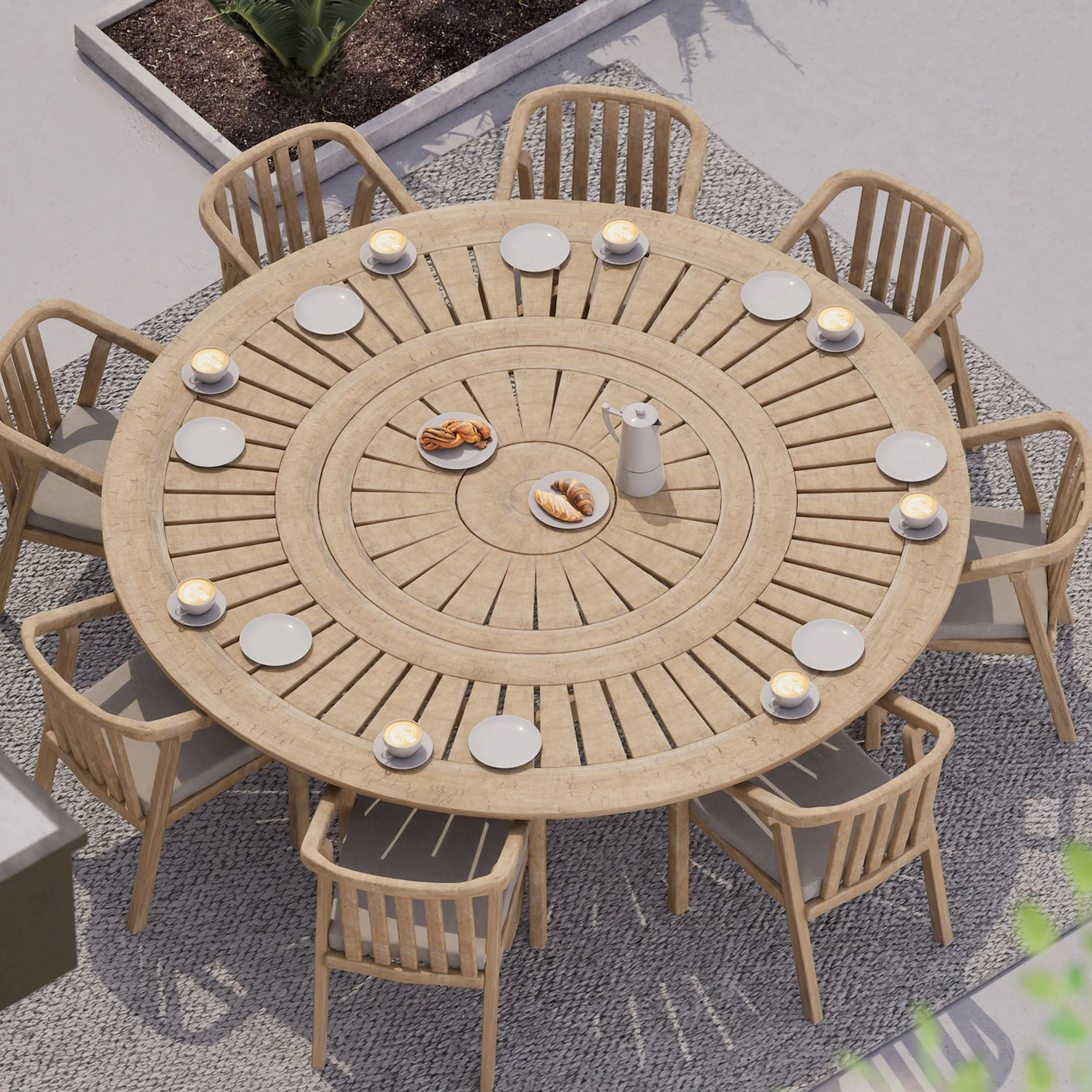 Maris 8 Seater Round Dining Table - Image 2