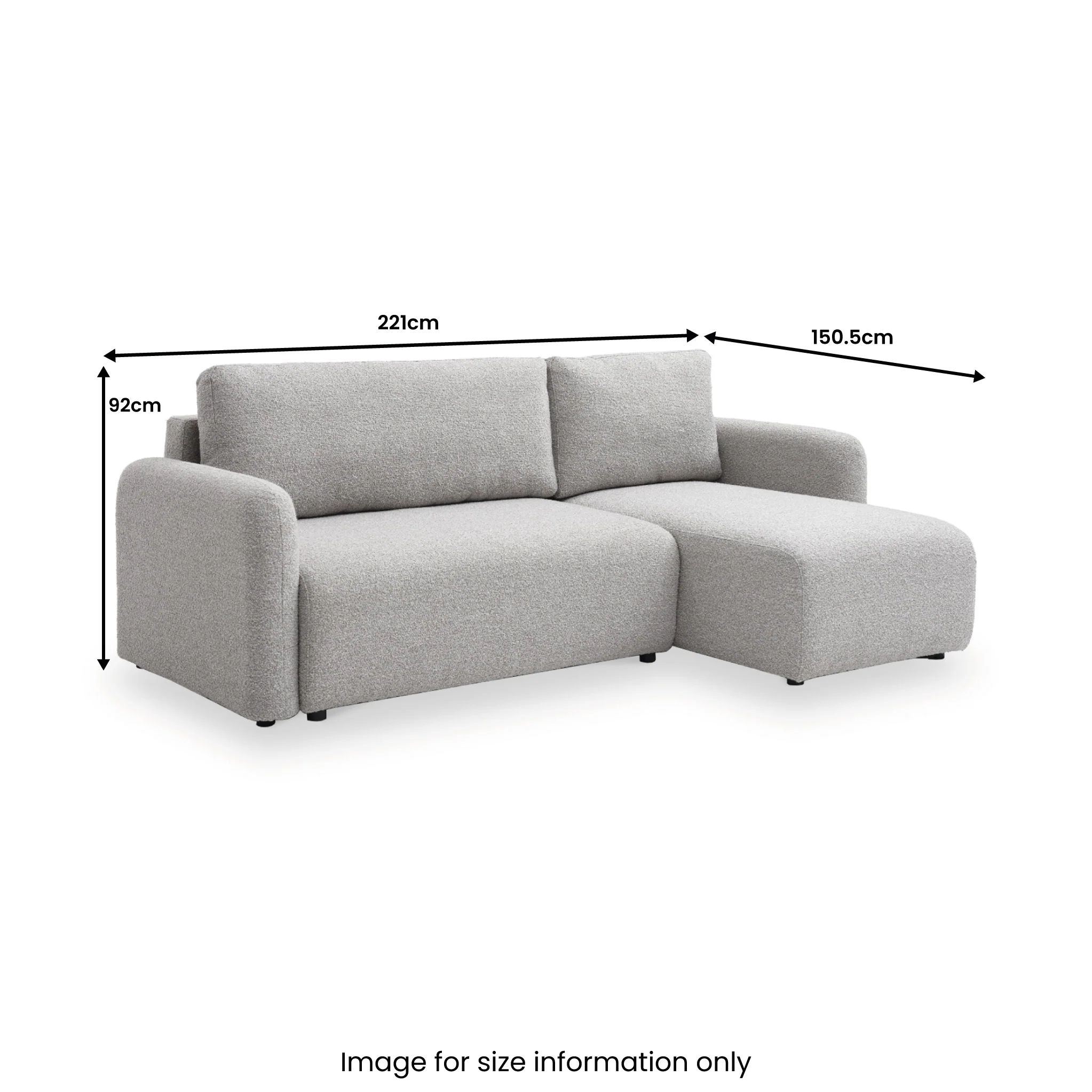 Marla Soft Boucle Chaise Sofa Bed - Image 11