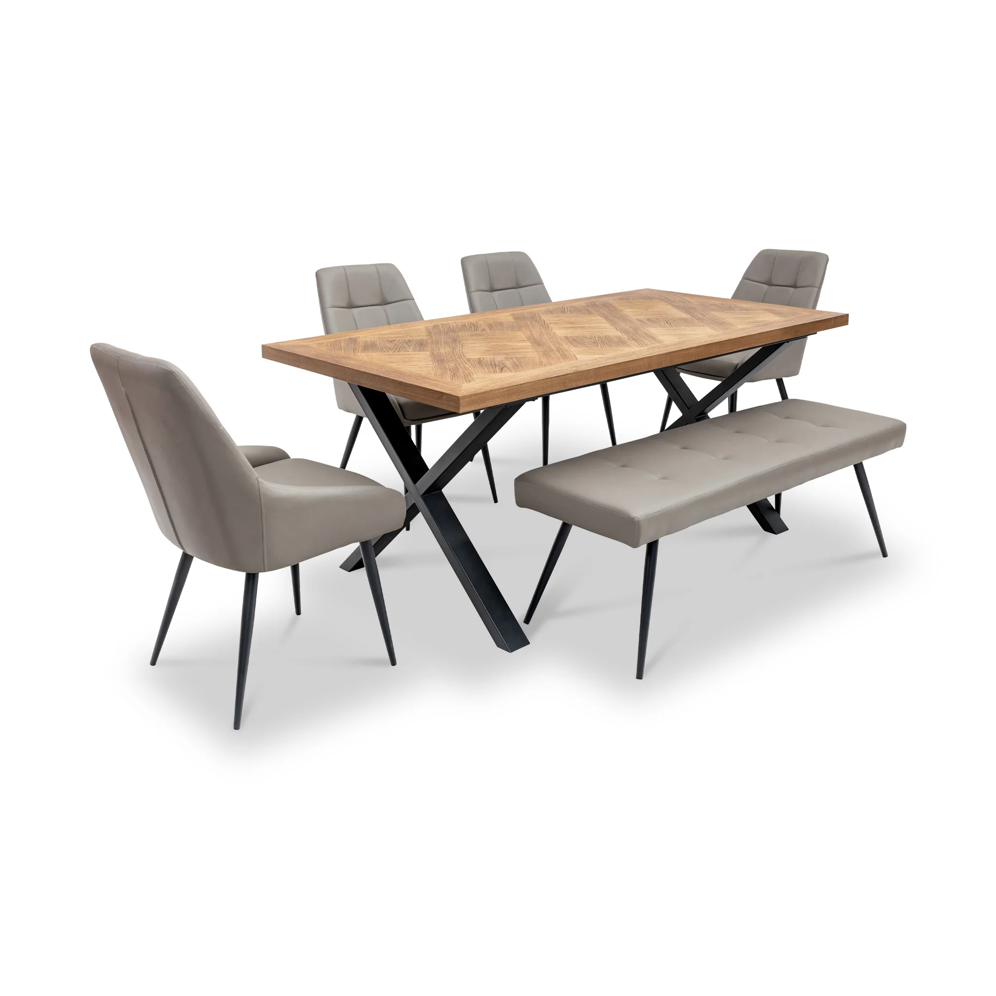 Marlo Faux Leather Dining Bench - Image 3