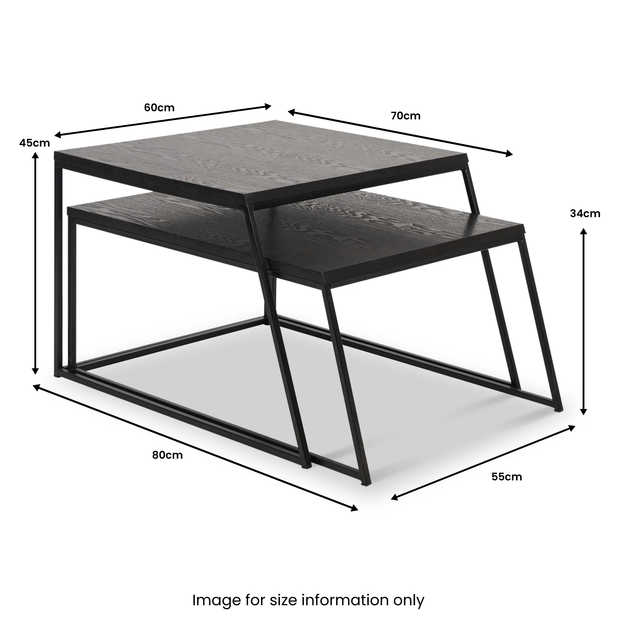 Mashiko Black Ash Effect Coffee Tables - Image 7