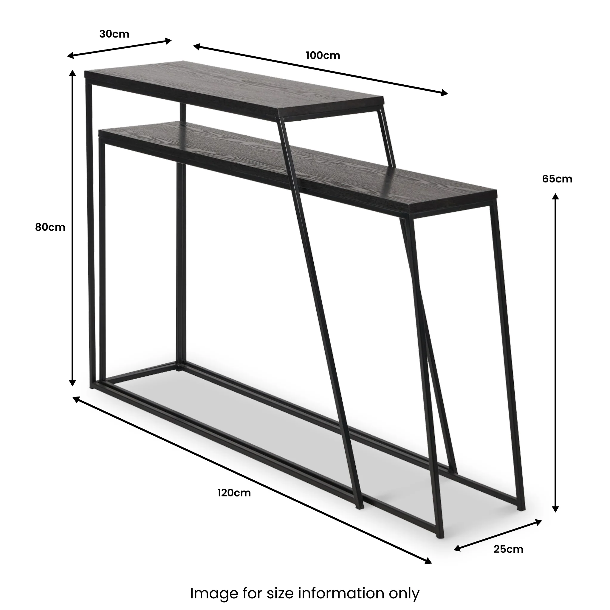 Mashiko Black Ash Effect Console Table - Image 7