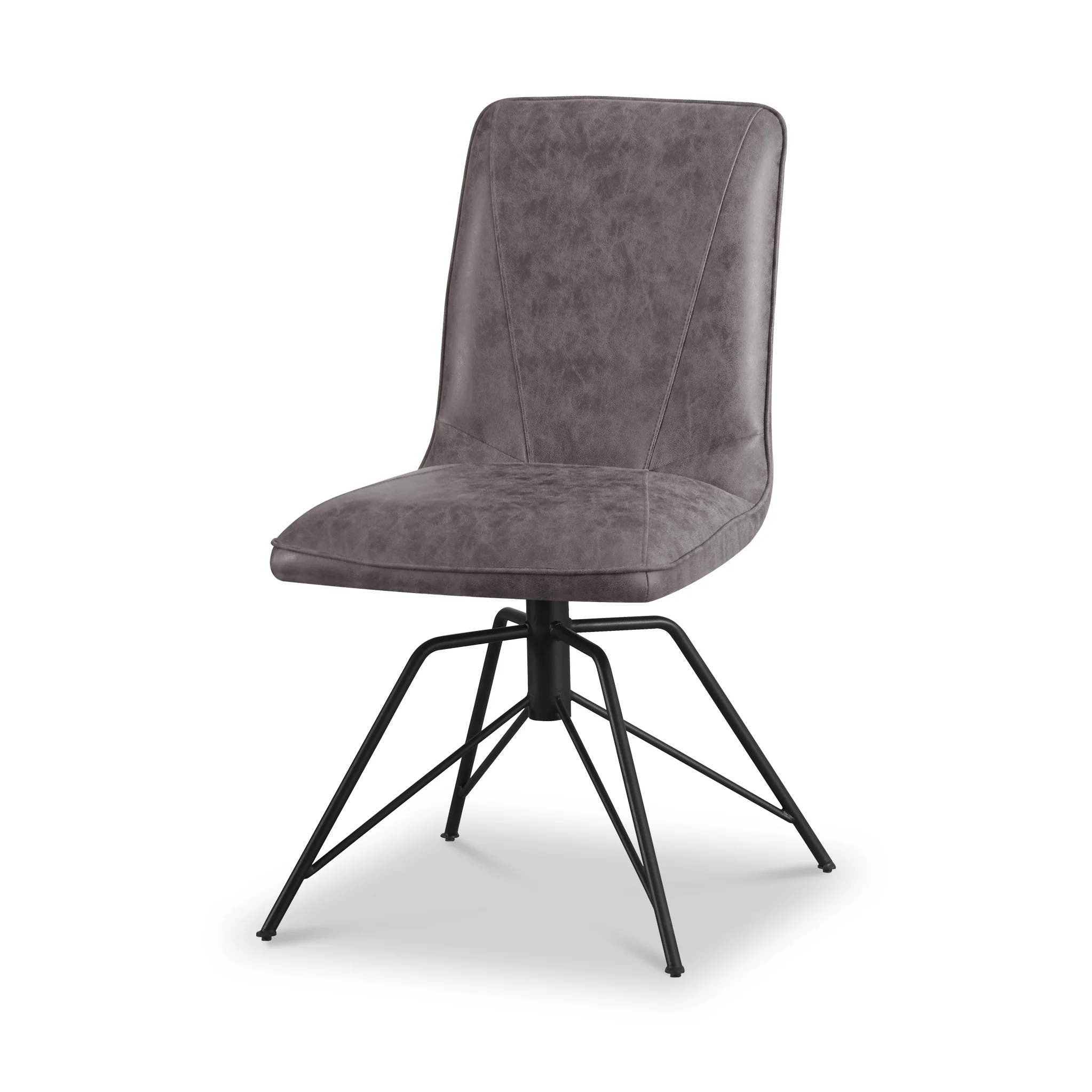Mateo Faux Suede Swivel Dining Chair - Image 4