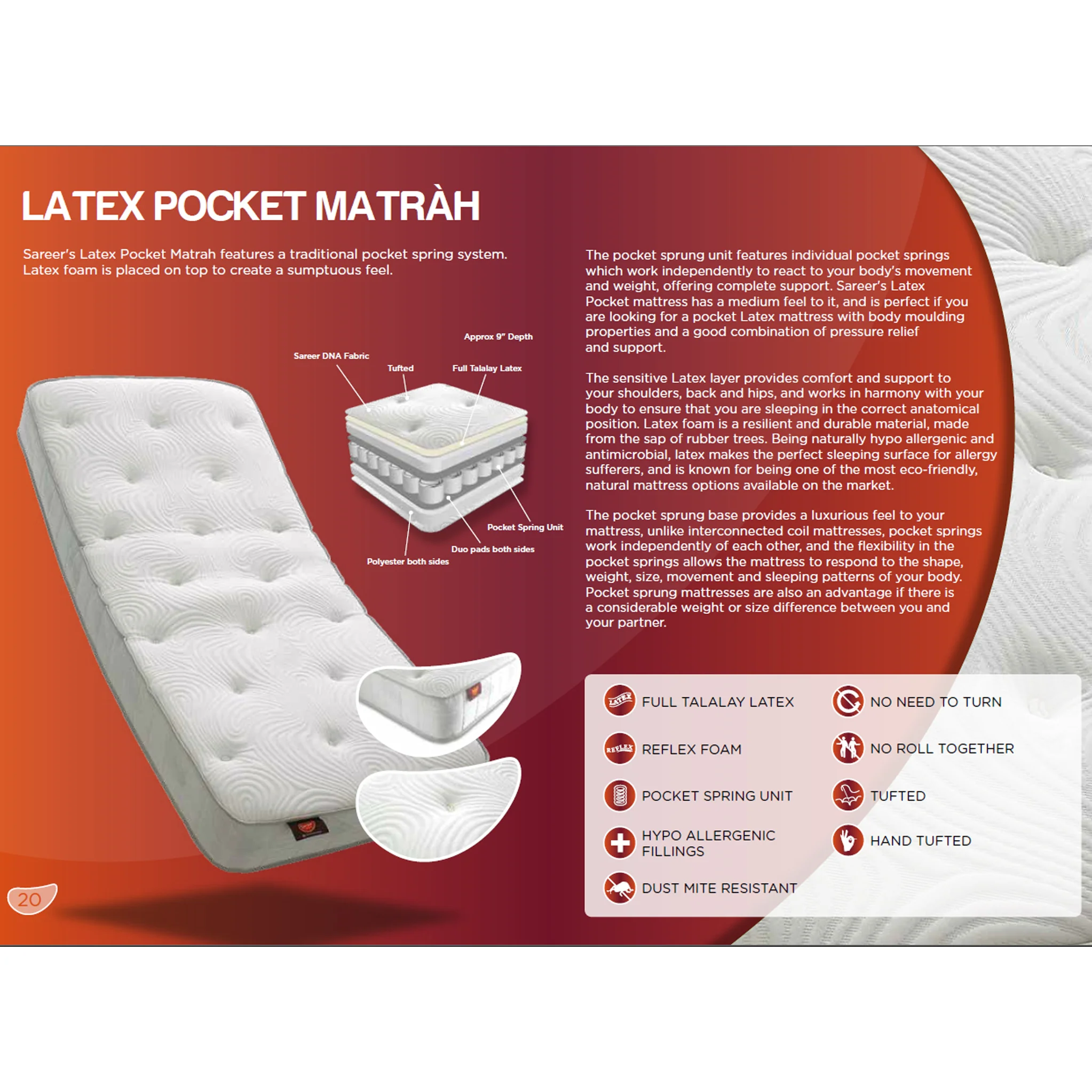 Matrah Latex Pocket Sprung Mattress - Image 6