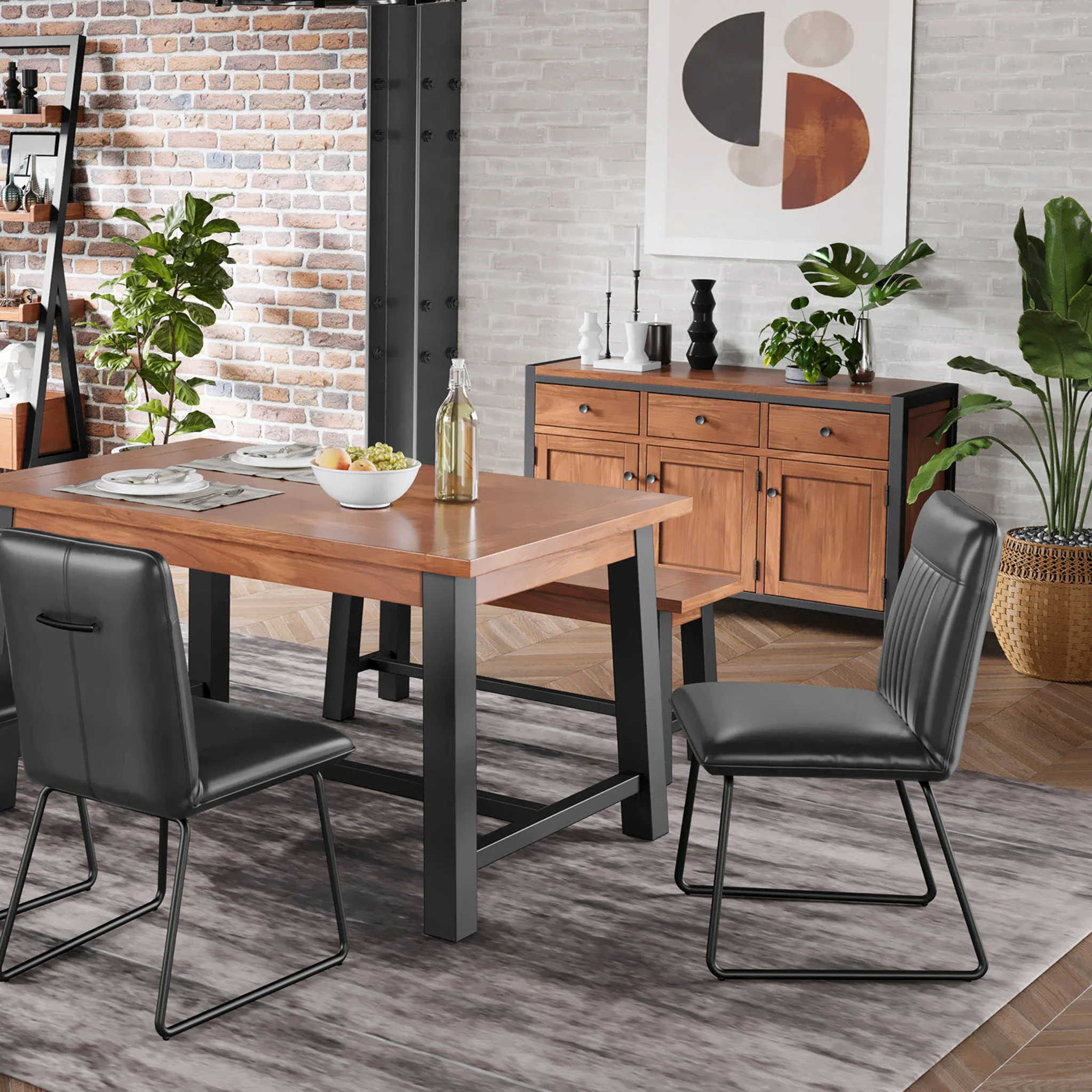 Mawby Faux Leather Dining Chair - Image 2