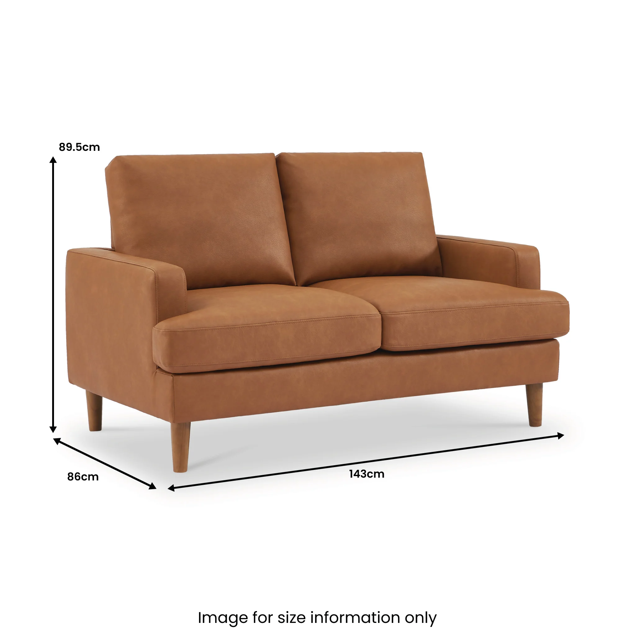 Max Faux Leather 2 Seater Sofa - Image 24