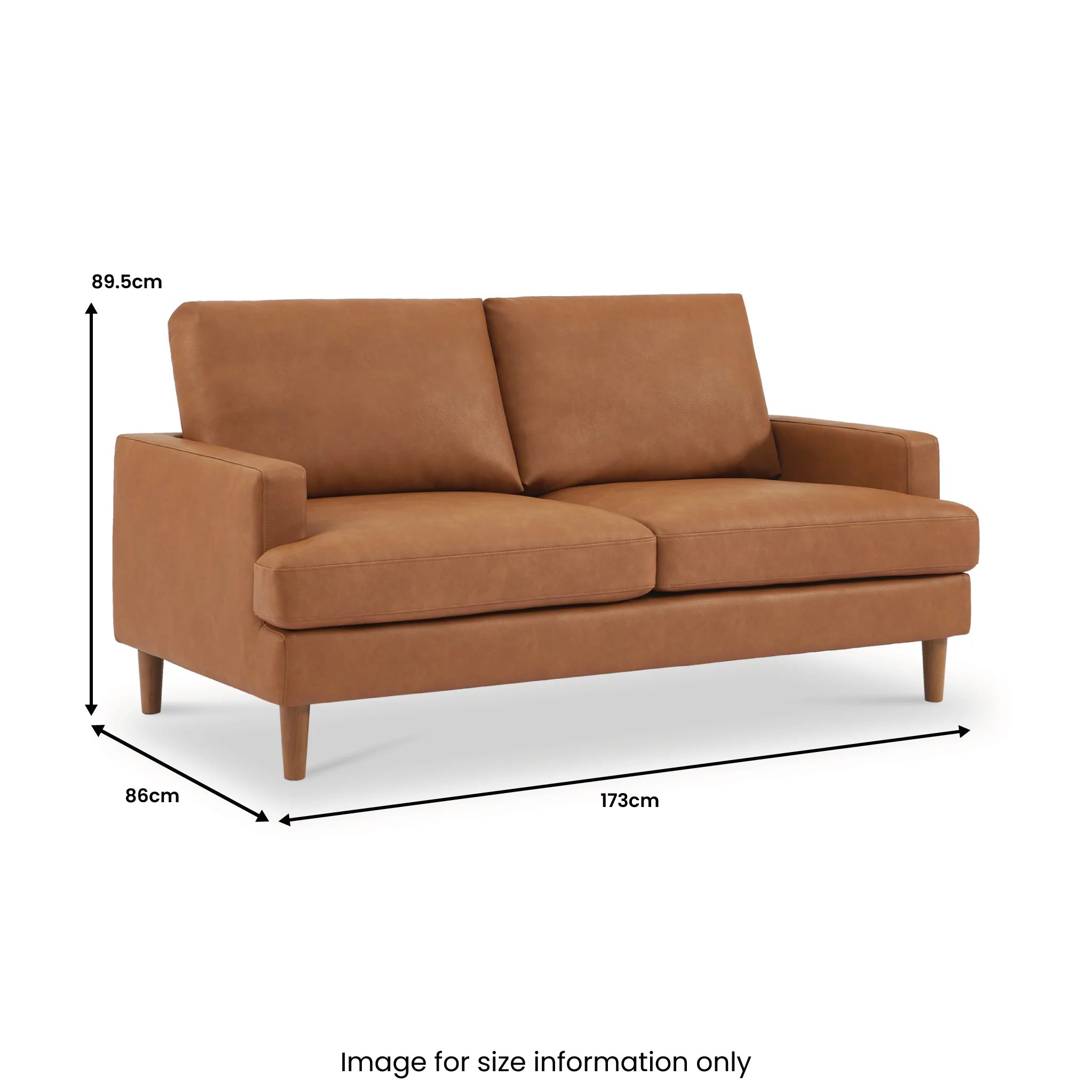 Max Faux Leather 3 Seater Sofa - Image 9