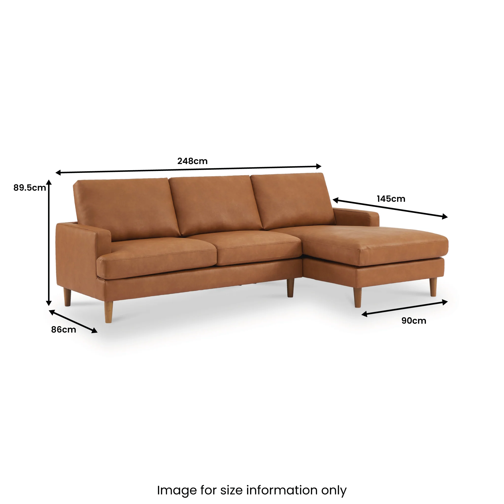 Max Faux Leather Corner Chaise Sofa - Image 37