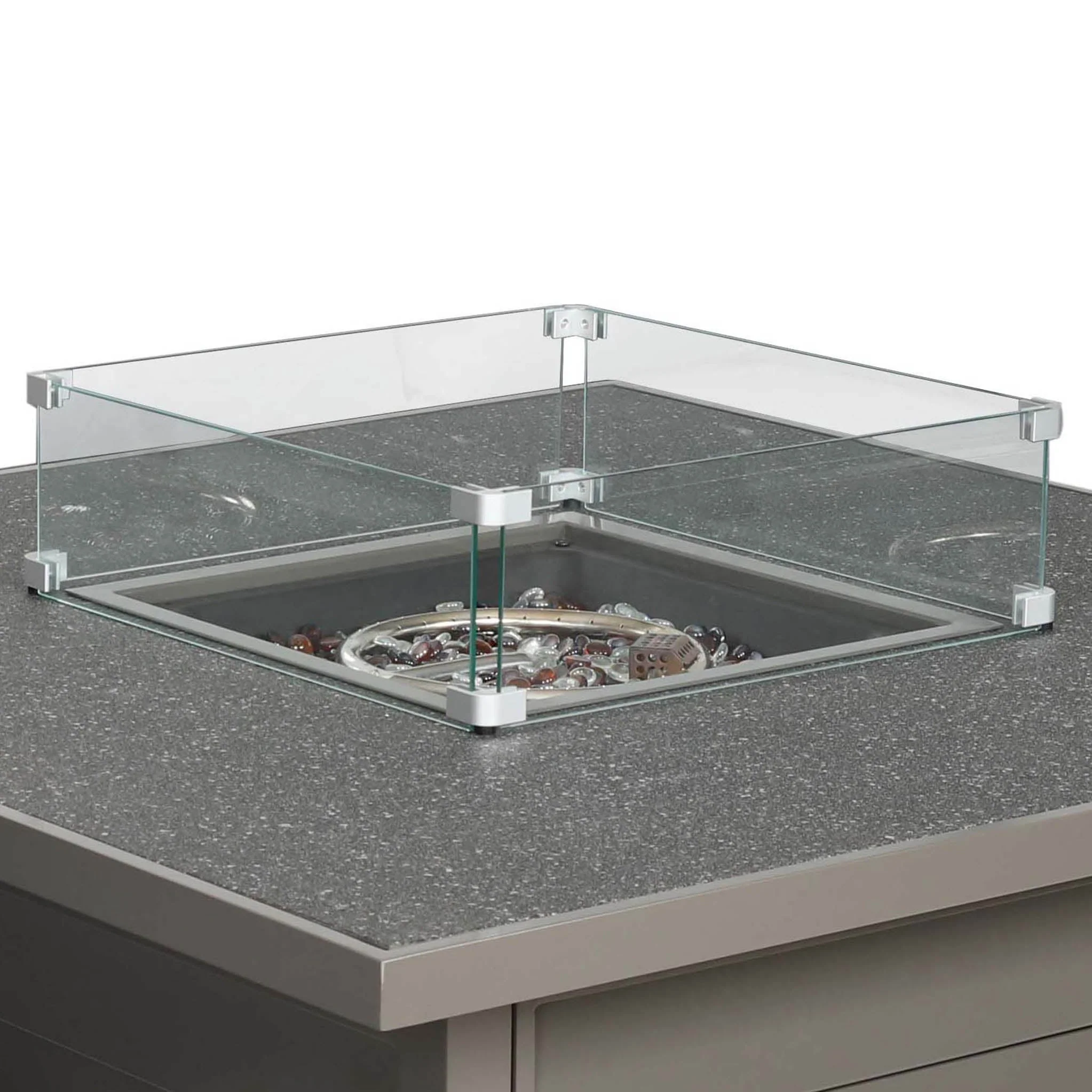 Mayfair 120cm Corner Fire Pit Table Garden Lounge Set - Image 12