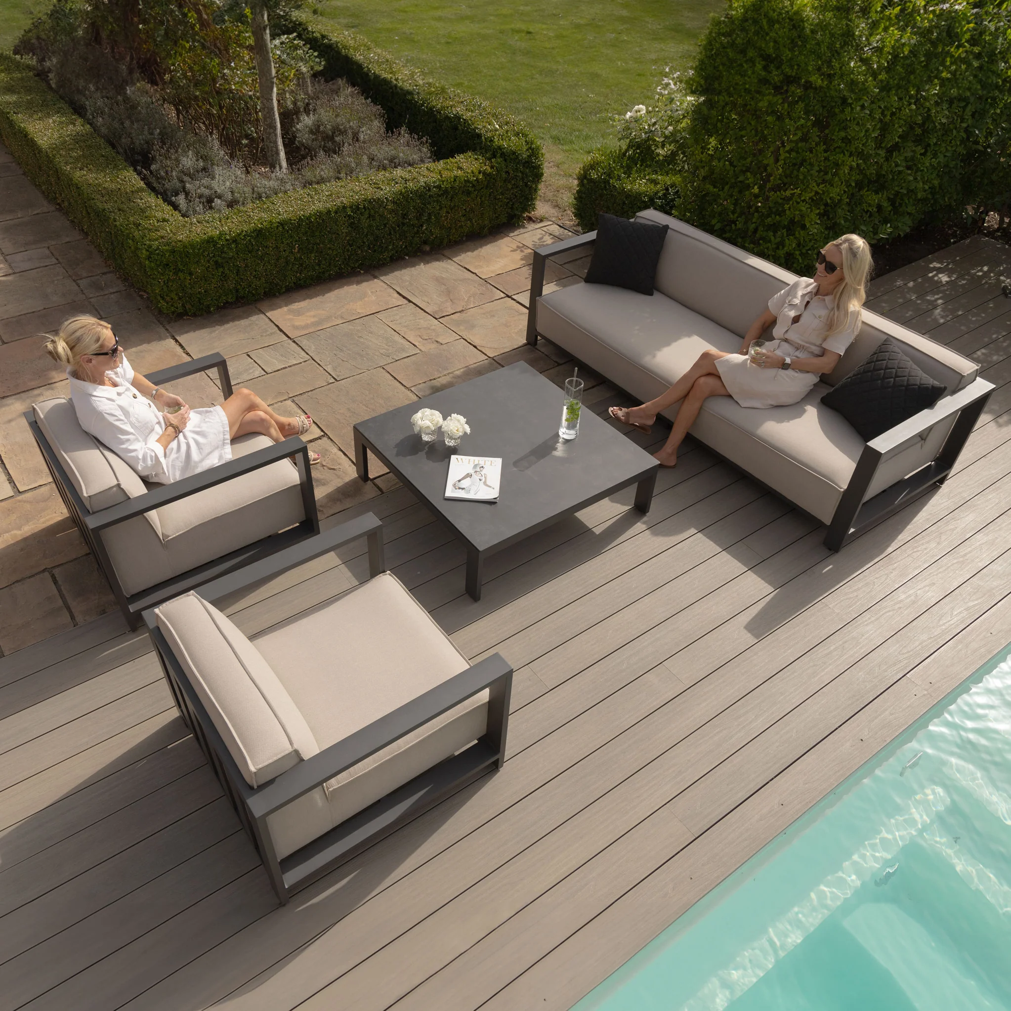 Maze Ibiza 3 Seat Sofa Set with Square Table - Image 3