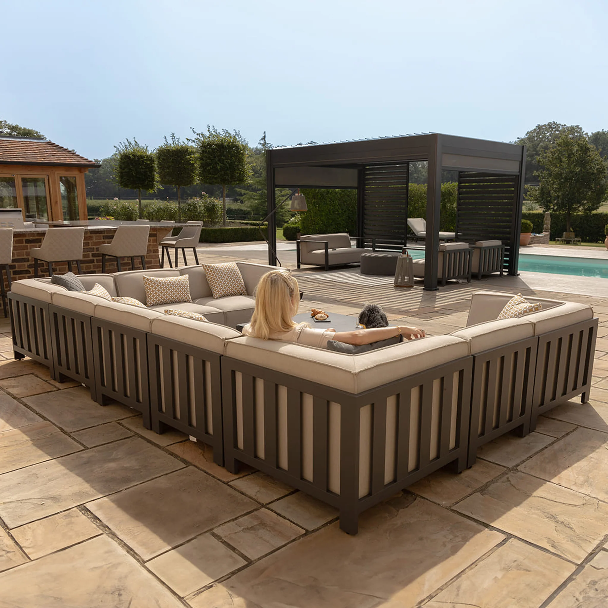 Maze Ibiza U Shape Sofa Set With Square Table - Image 6
