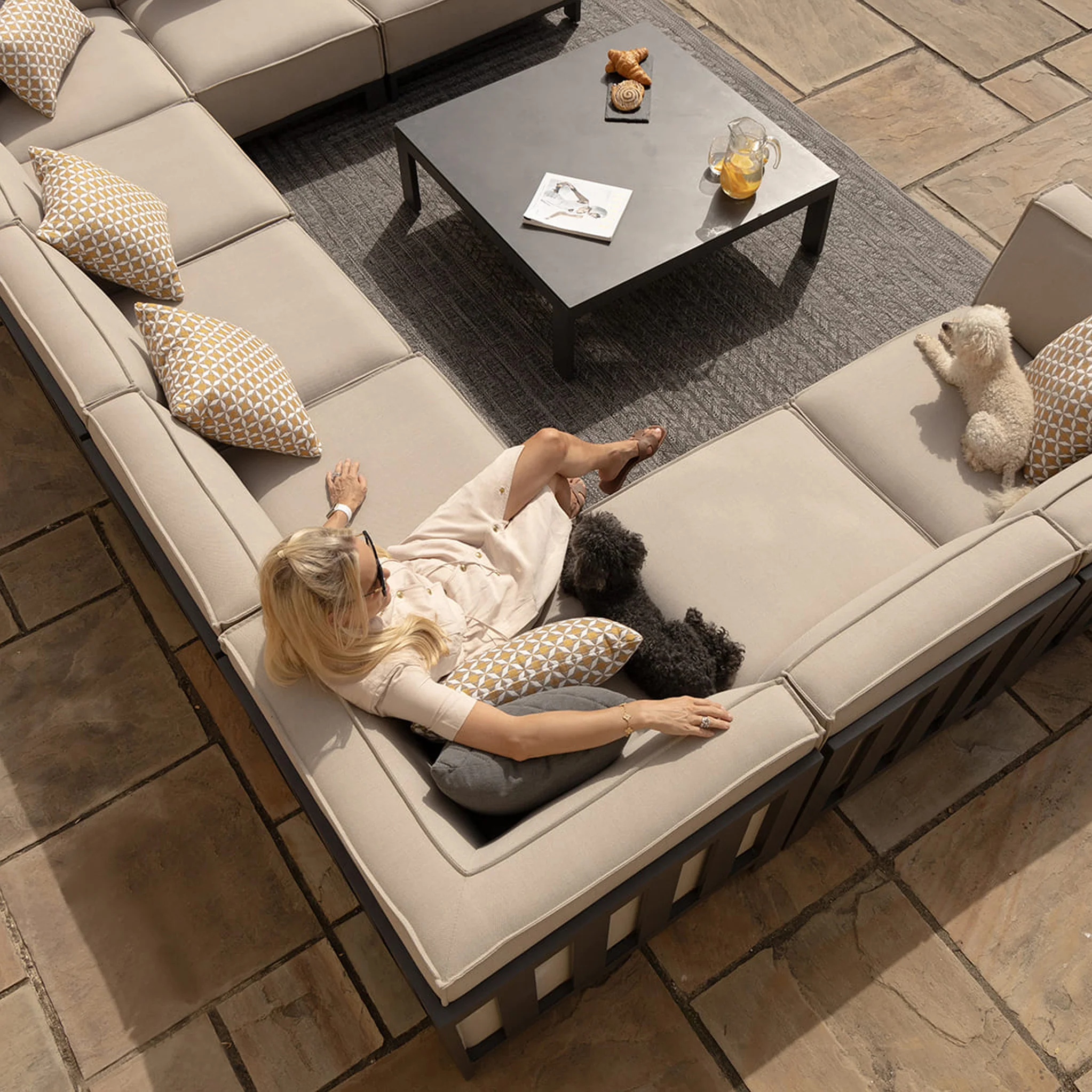 Maze Ibiza U Shape Sofa Set With Square Table - Image 7