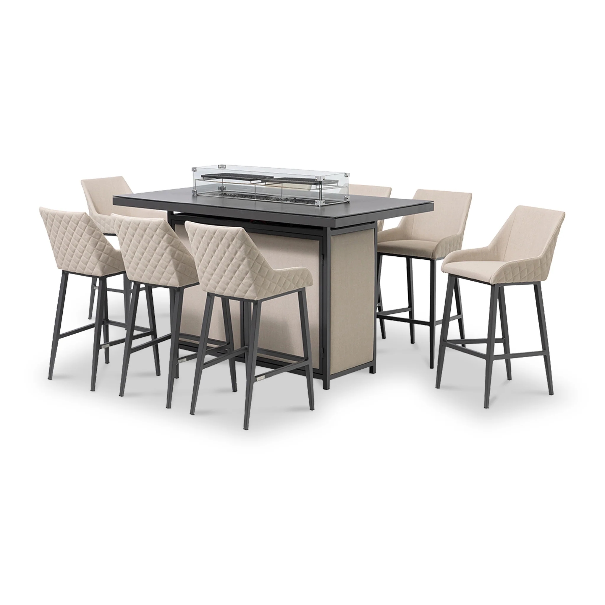 Maze Regal 8 Seat Rectangular Fire Pit Bar Set - Image 2