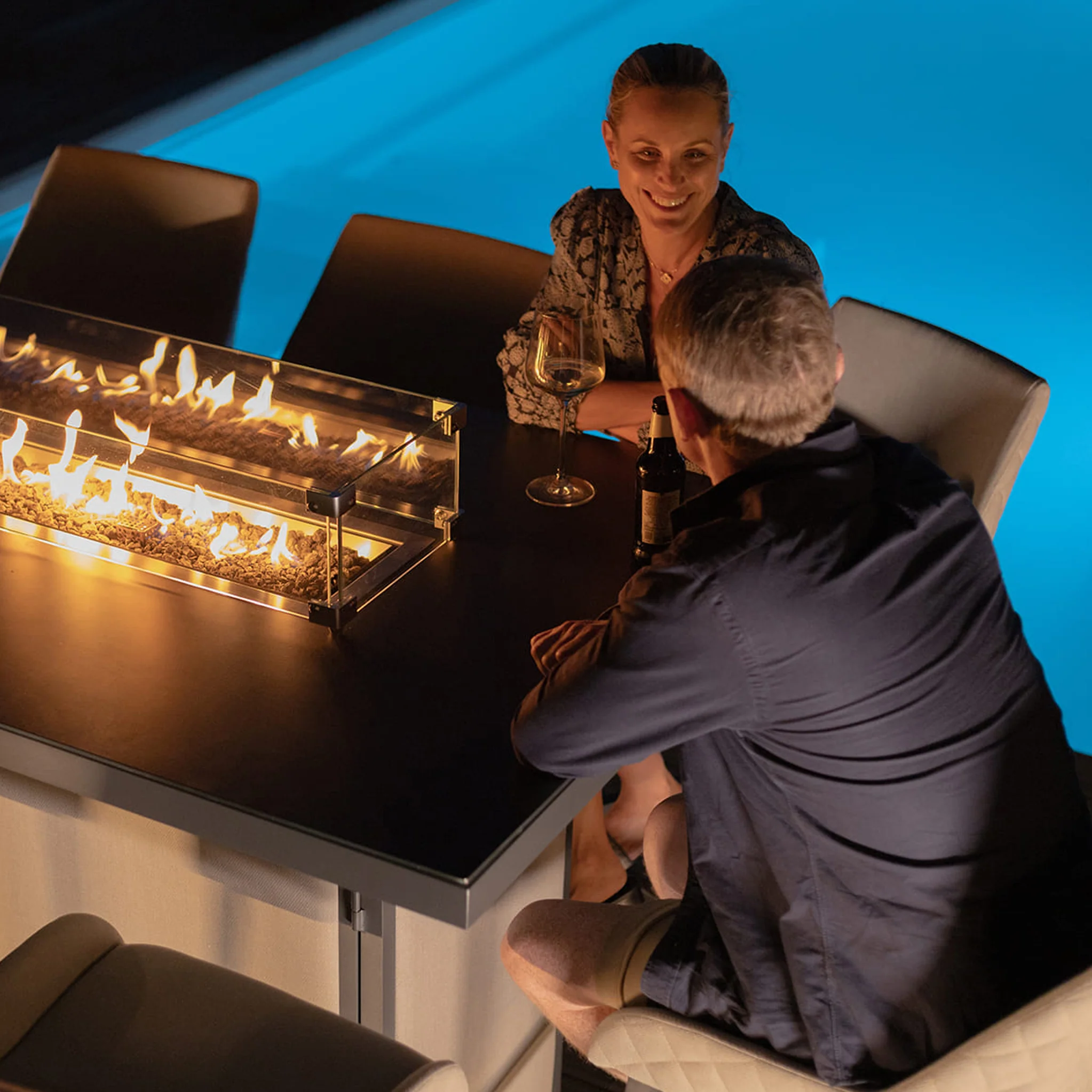 Maze Regal 8 Seat Rectangular Fire Pit Bar Set - Image 6