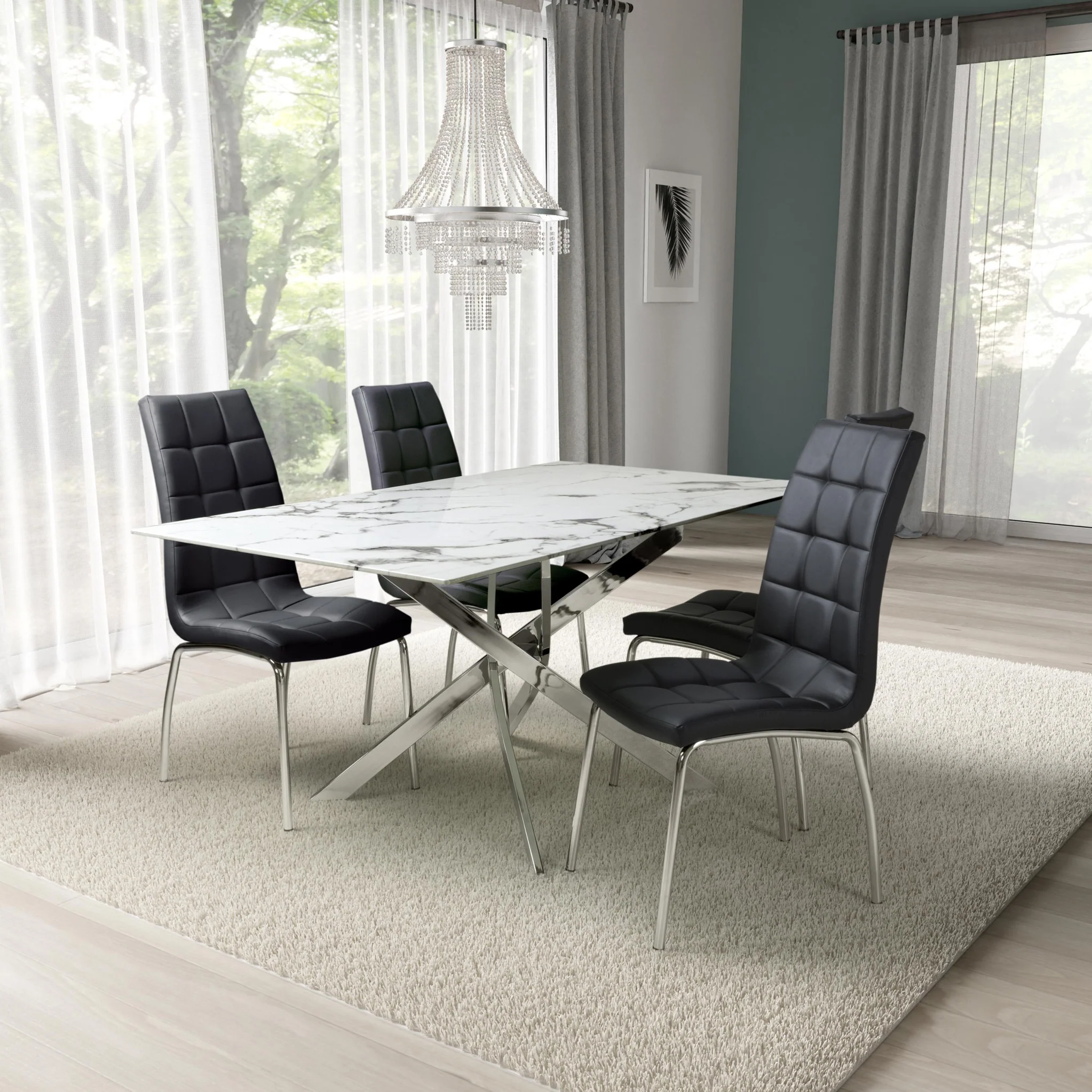 Melody 160cm Marble Effect Dining Table - Image 8