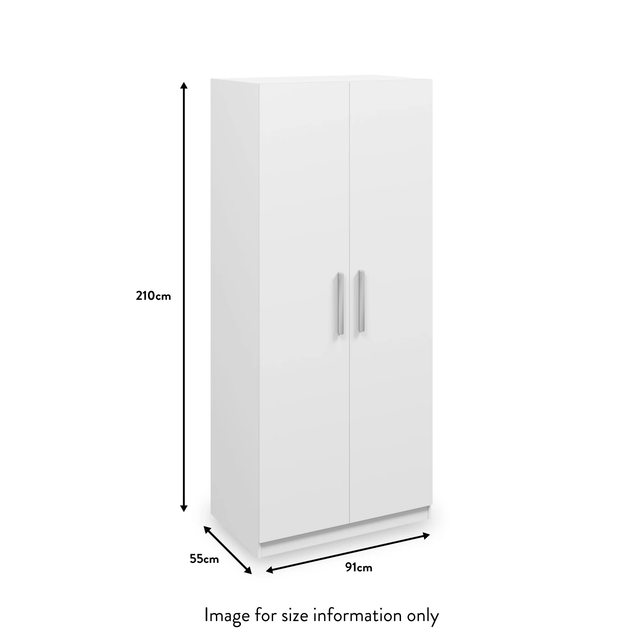 Meribel White 2 Door Wardrobe - Image 3