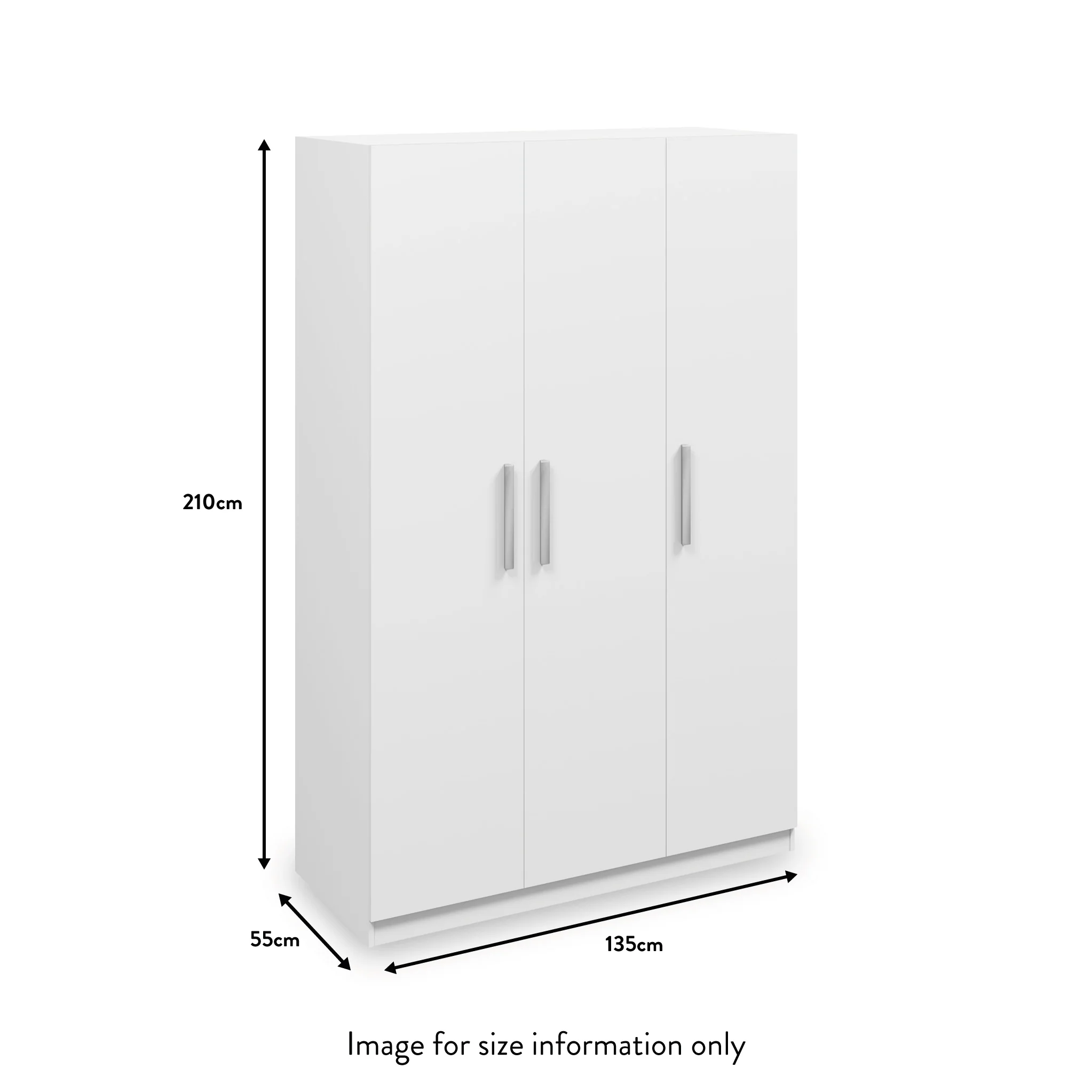 Meribel White 3 Door Wardrobe - Image 3