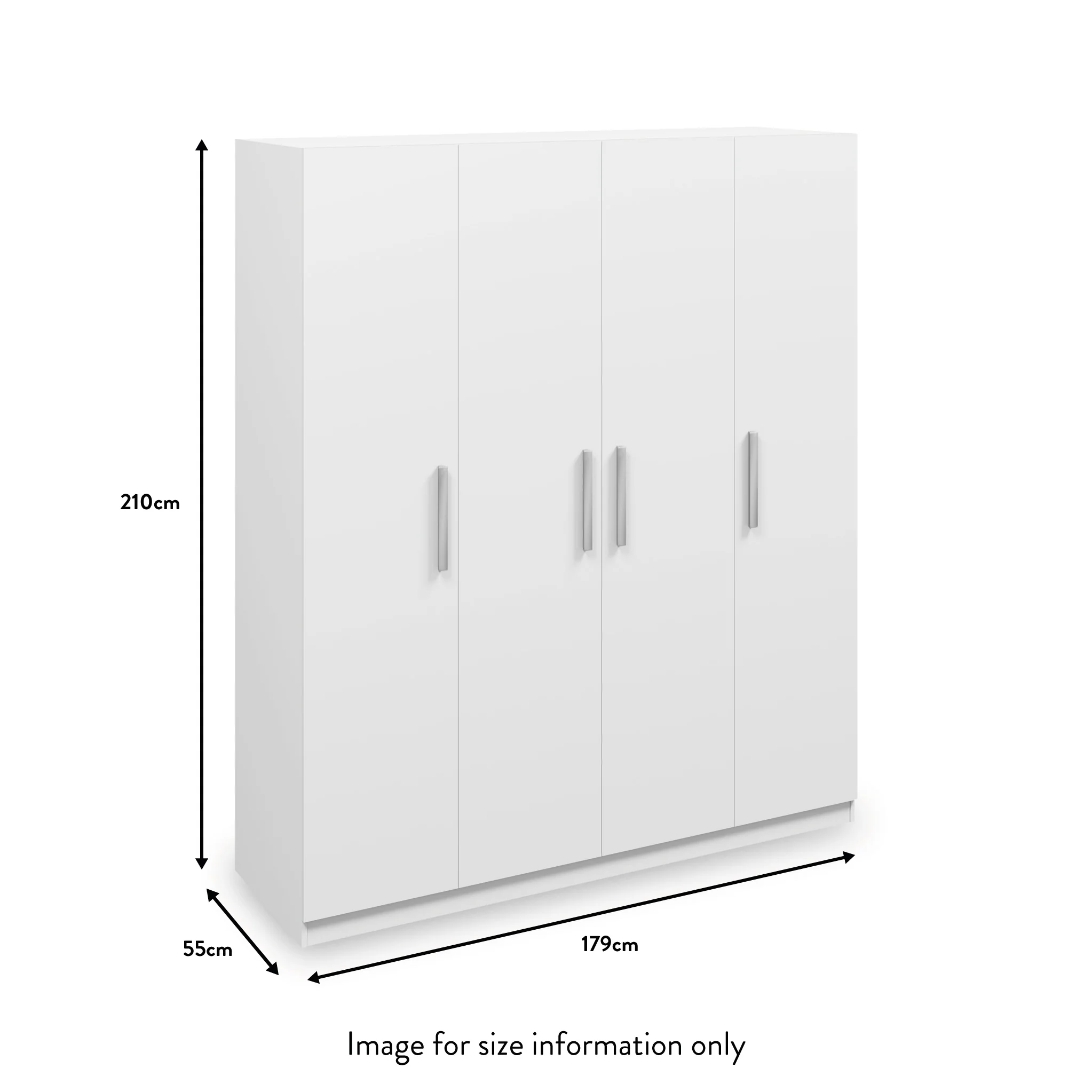 Meribel White 4 Door Wardrobe - Image 2