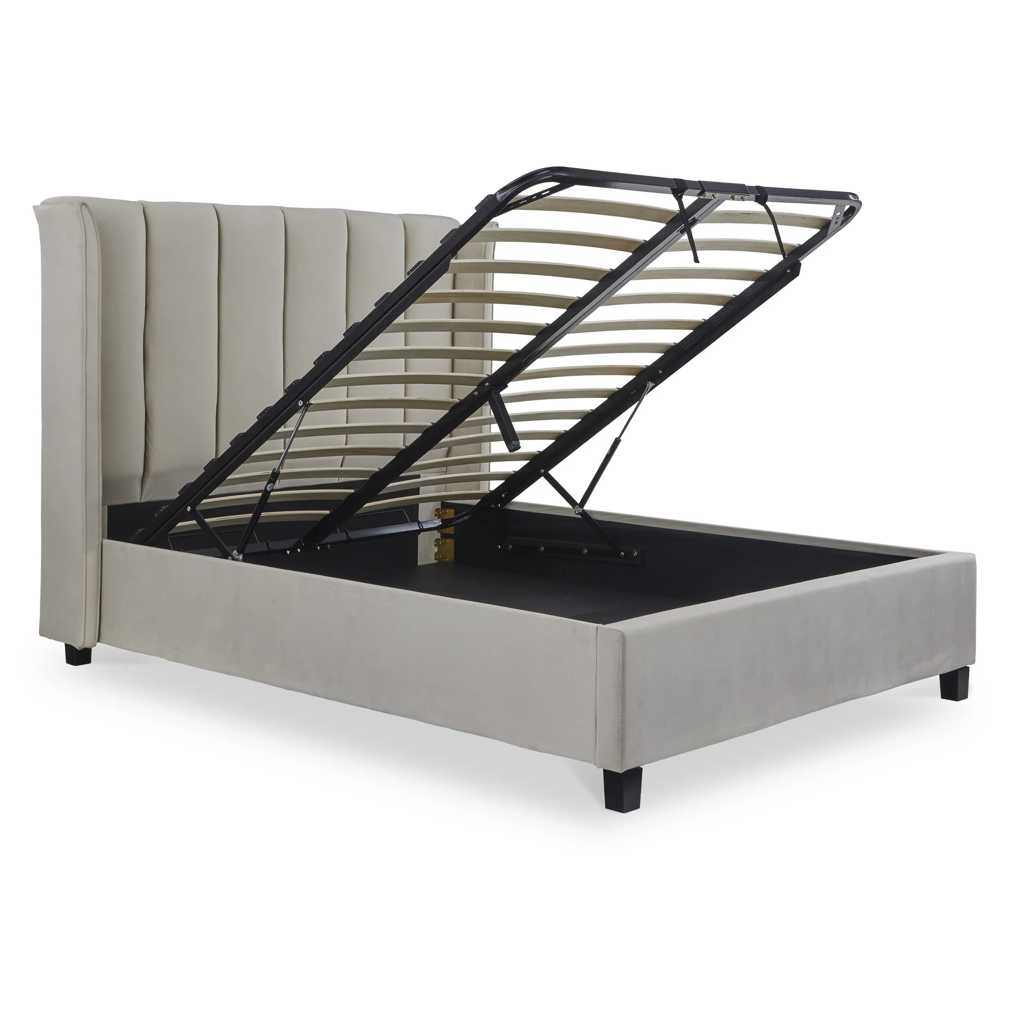 Mia Velvet Ottoman Storage Bed Frame - Image 5