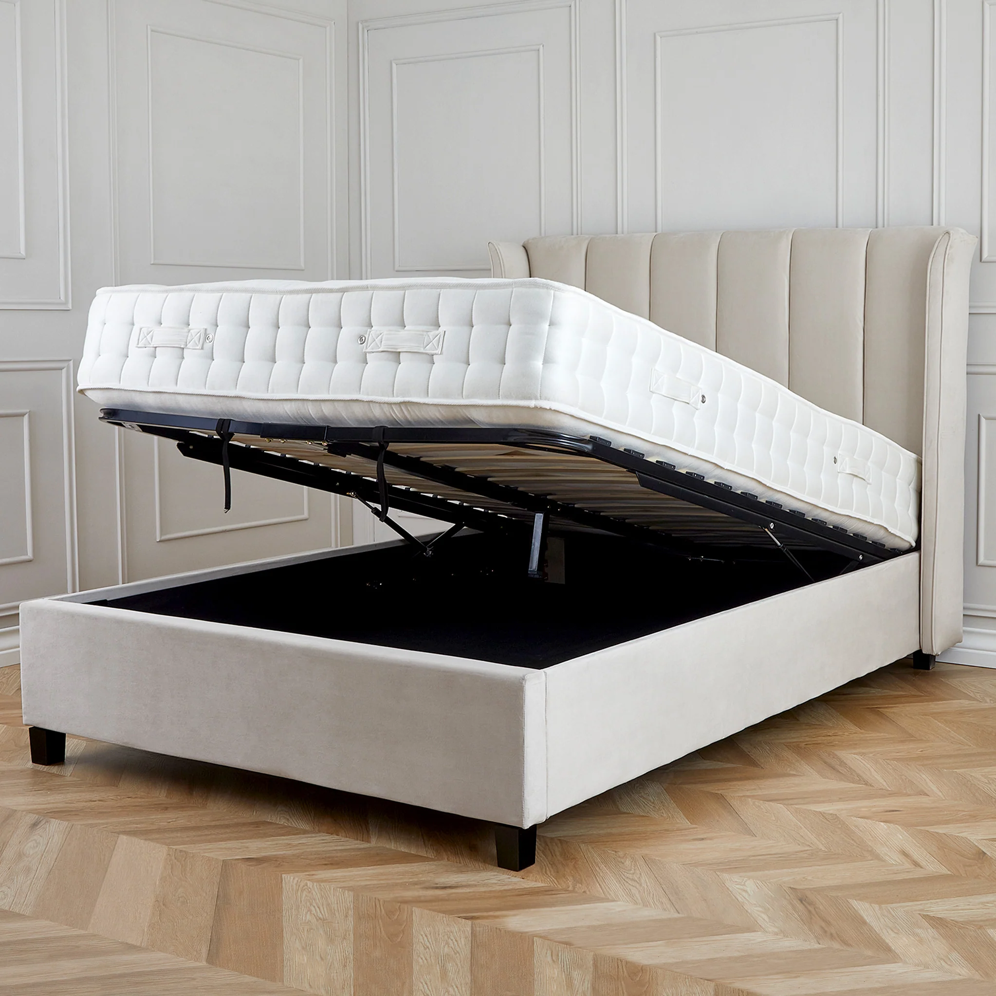 Mia Velvet Ottoman Storage Bed Frame - Image 7
