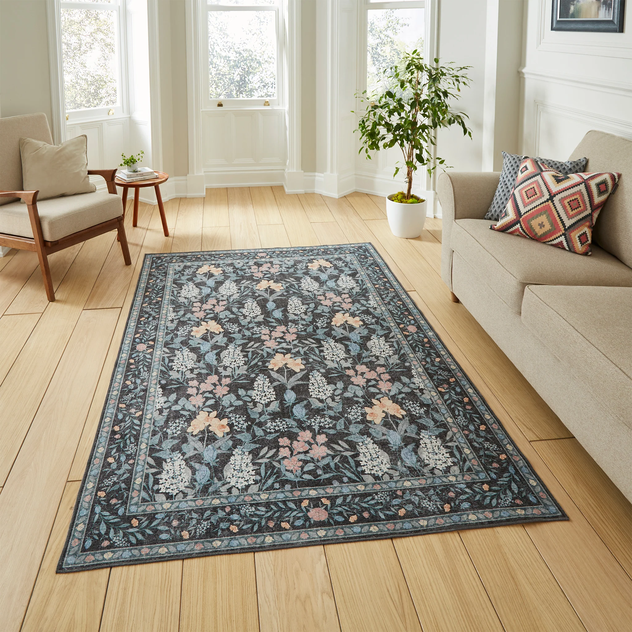 Mila Classic Floral Print Rug - Image 11