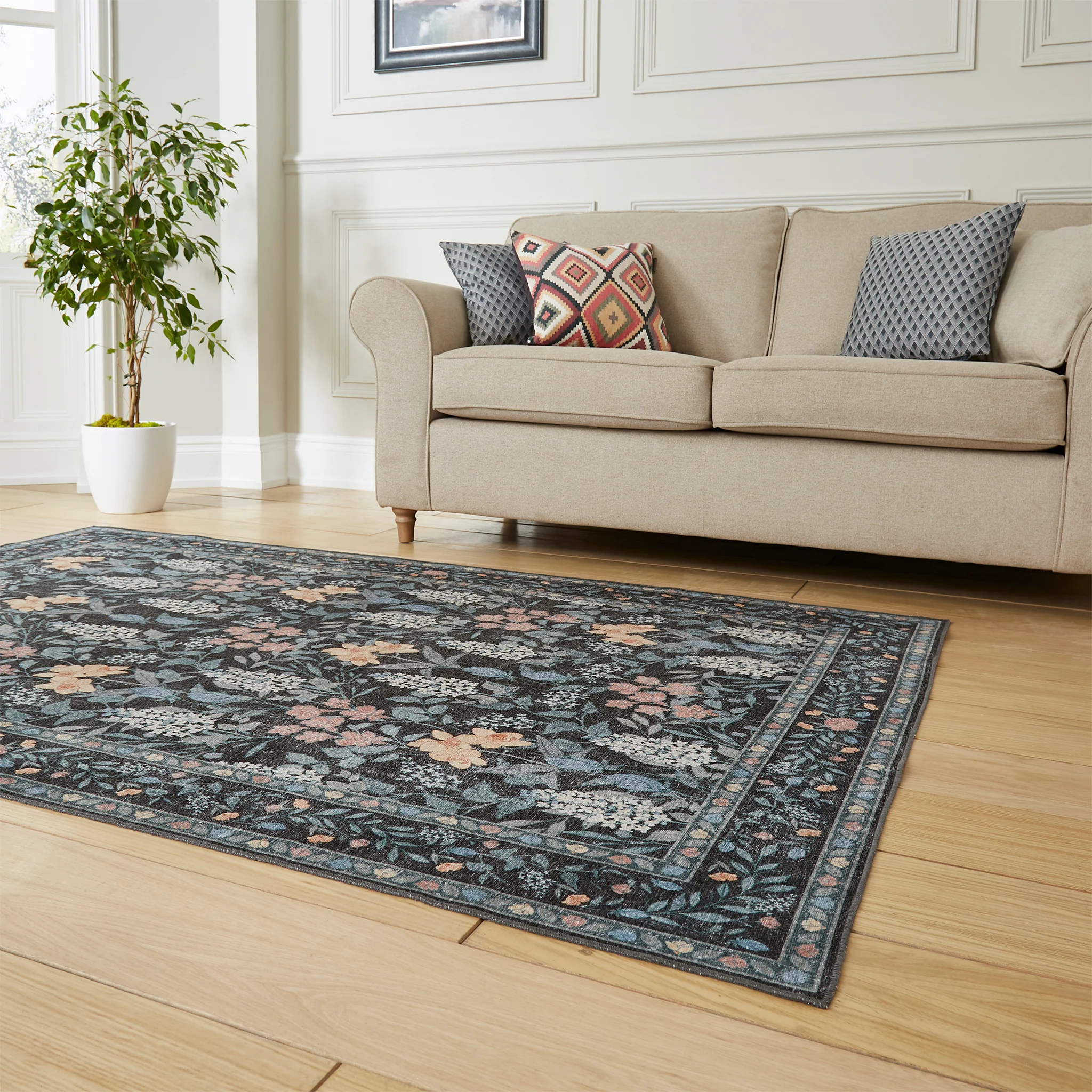 Mila Classic Floral Print Rug - Image 12