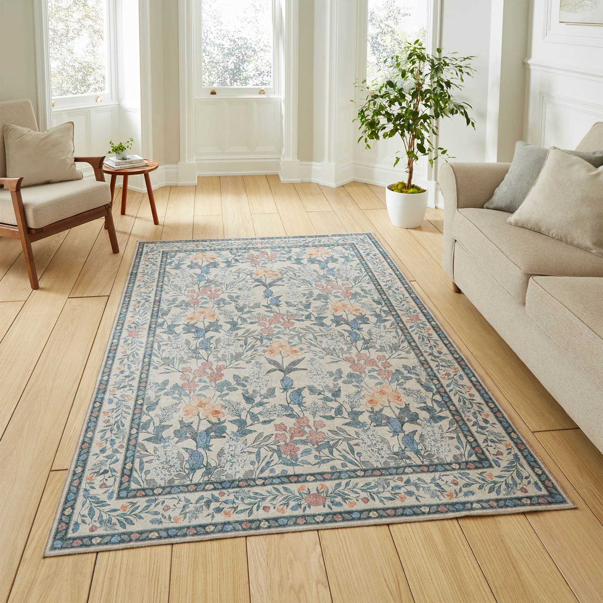 Mila Classic Floral Print Rug - Image 2