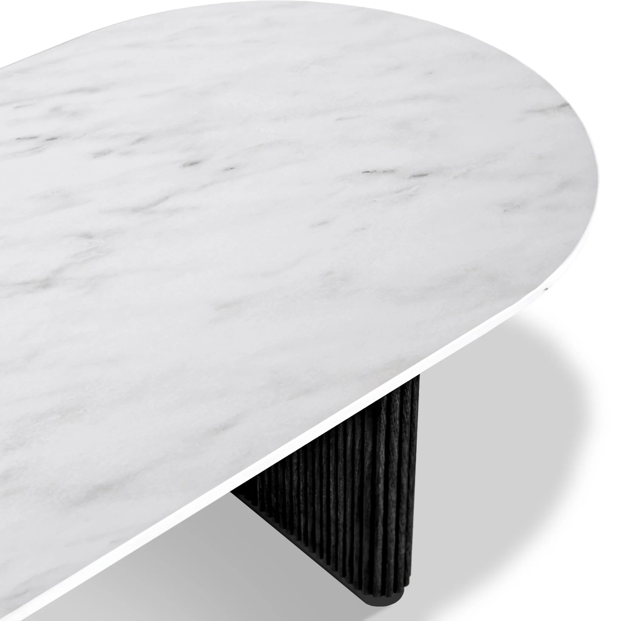 Milo 180cm Mango & Marble Fluted Oval Dining Table - Image 10