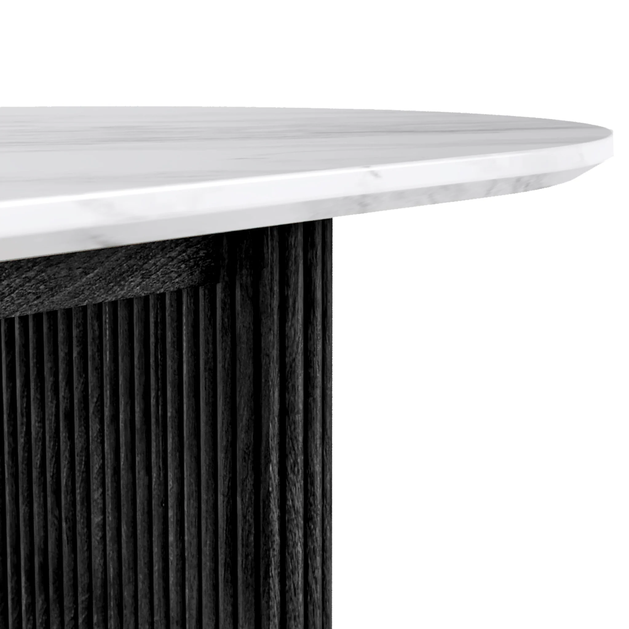 Milo 180cm Mango & Marble Fluted Oval Dining Table - Image 9