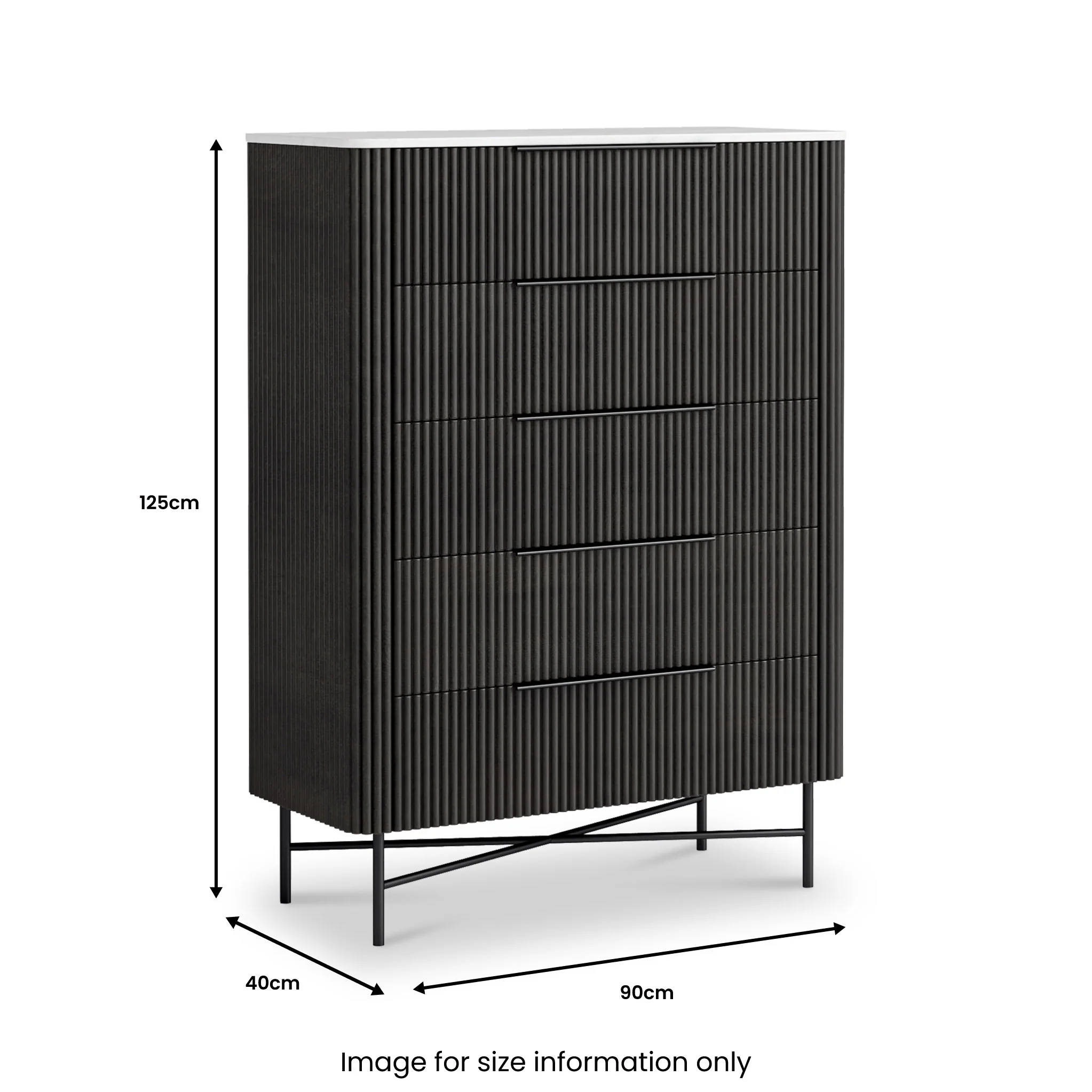 Milo Mango & Marble 5 Drawer Chest - Image 3