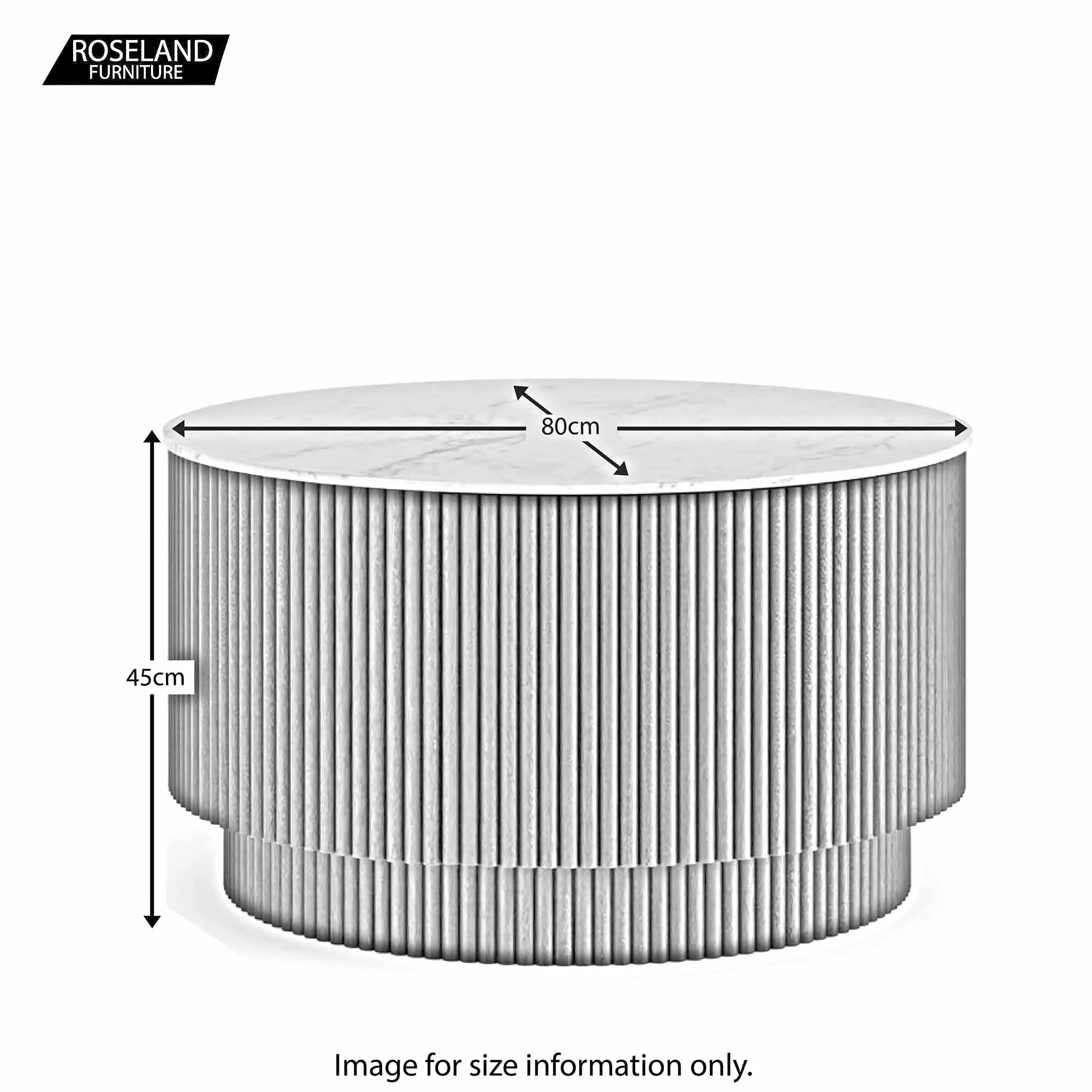 Milo Mango & Marble Round Fluted Coffee Table - Image 16