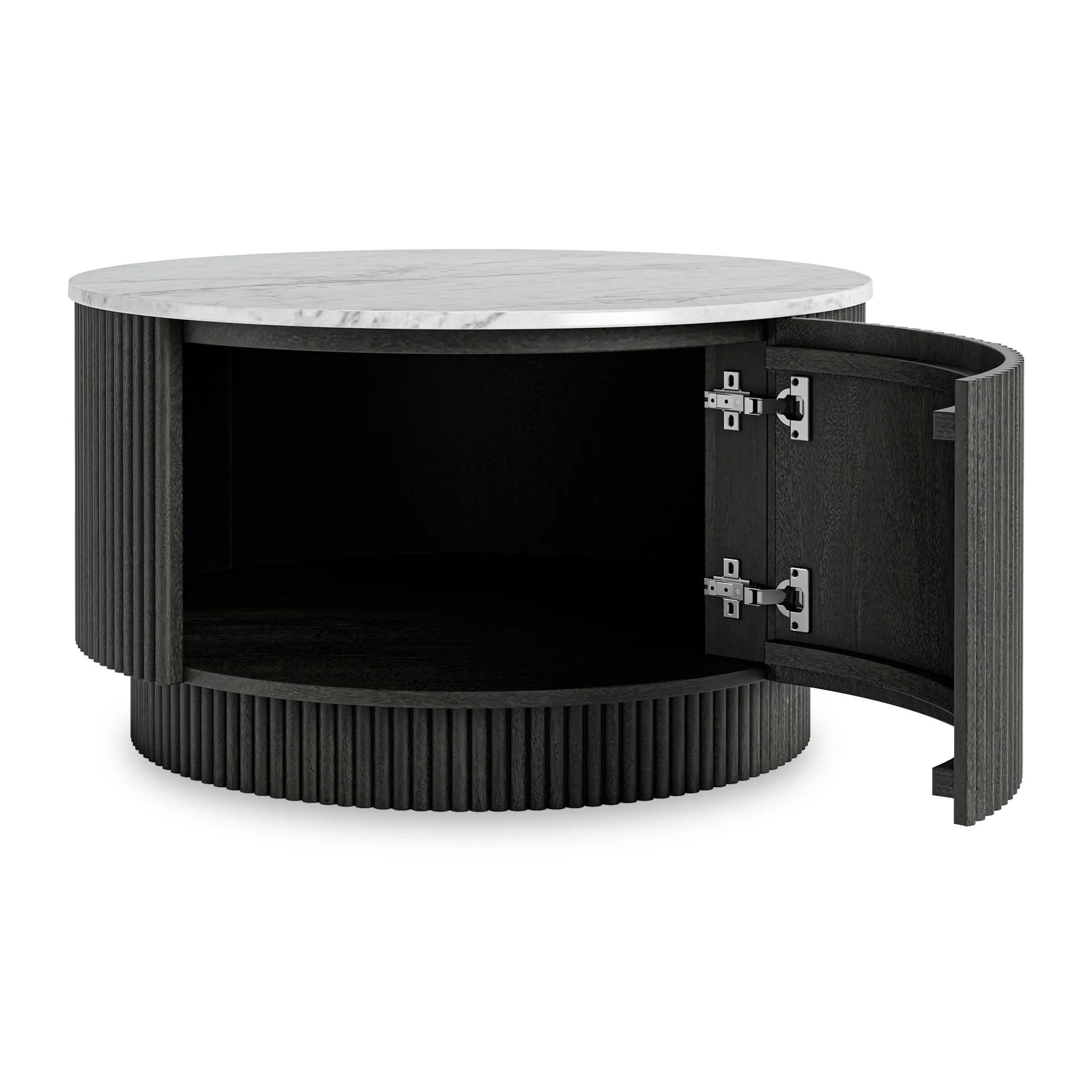 Milo Mango & Marble Round Fluted Coffee Table - Image 4