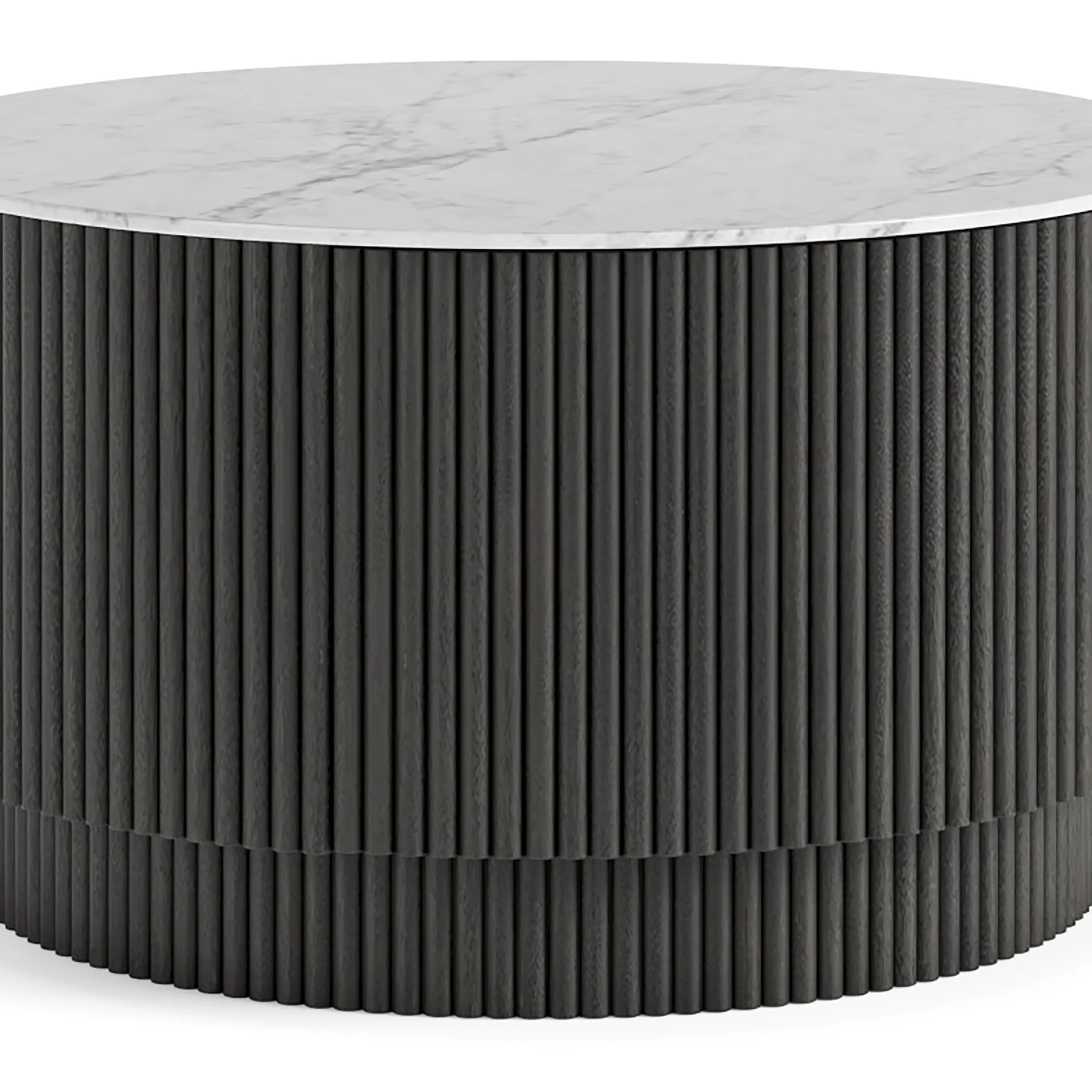 Milo Mango & Marble Round Fluted Coffee Table - Image 7