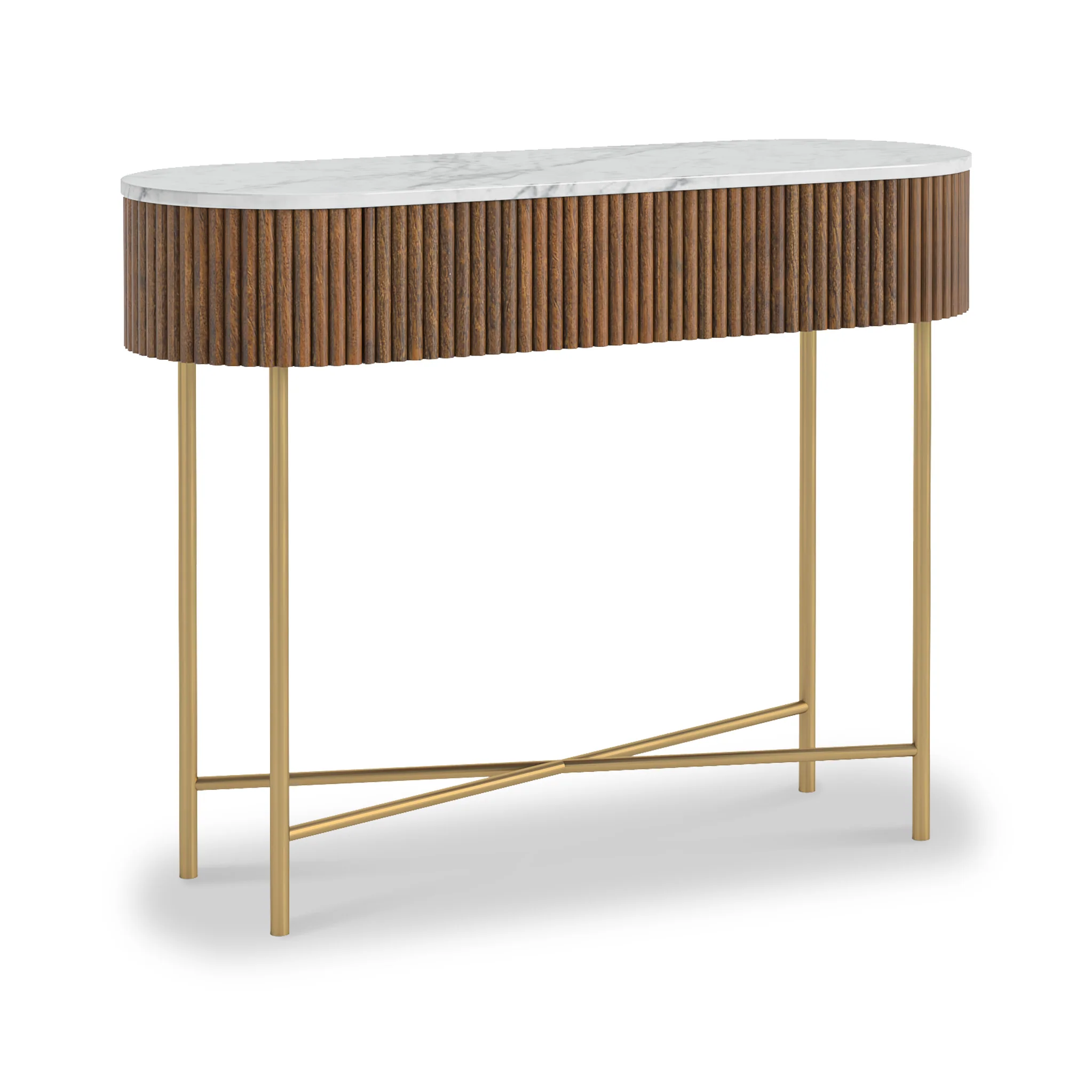 Milo Mango & Marble Fluted Console Table - Image 5