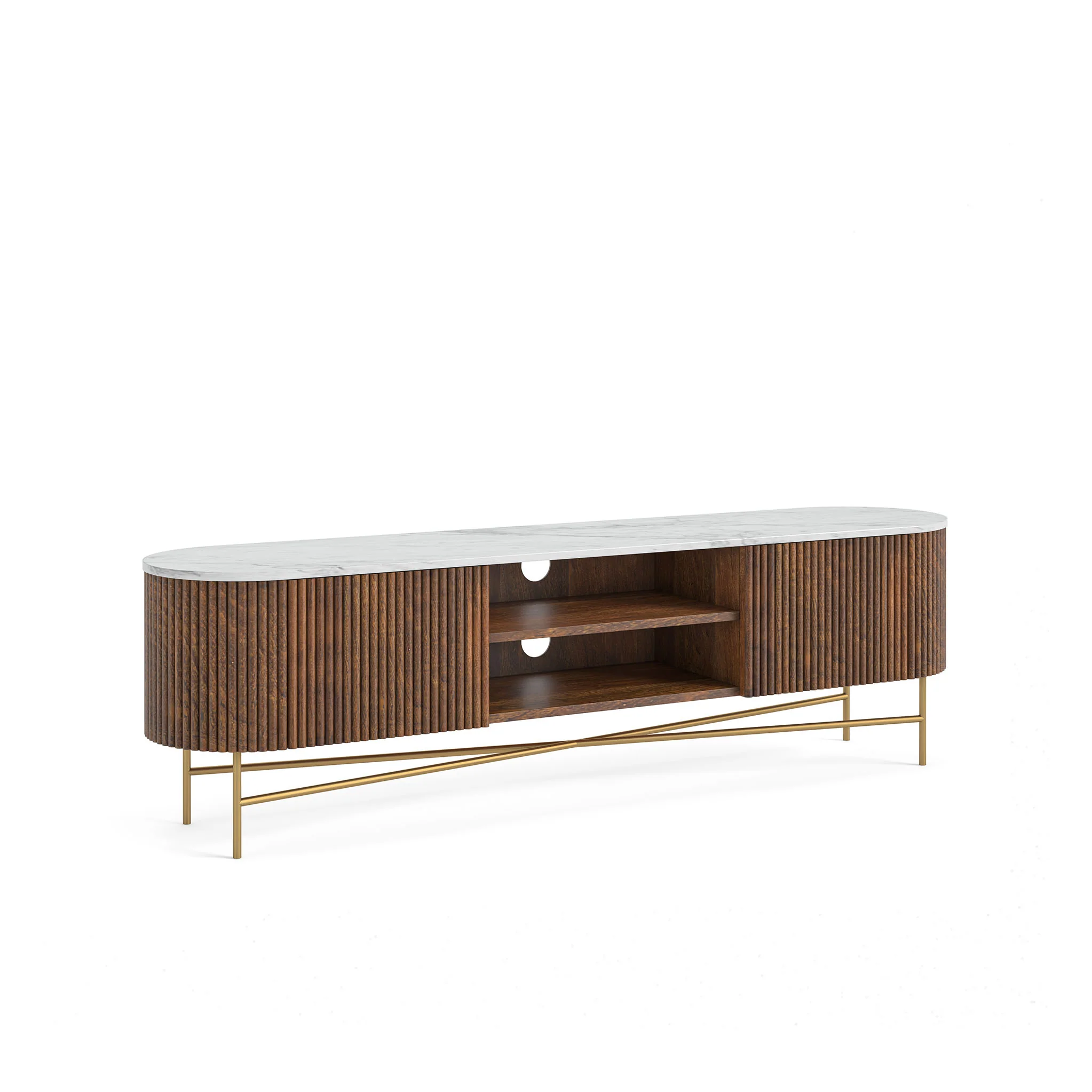 Milo Mango & Marble Fluted Extra Large TV Media Unit - Image 10