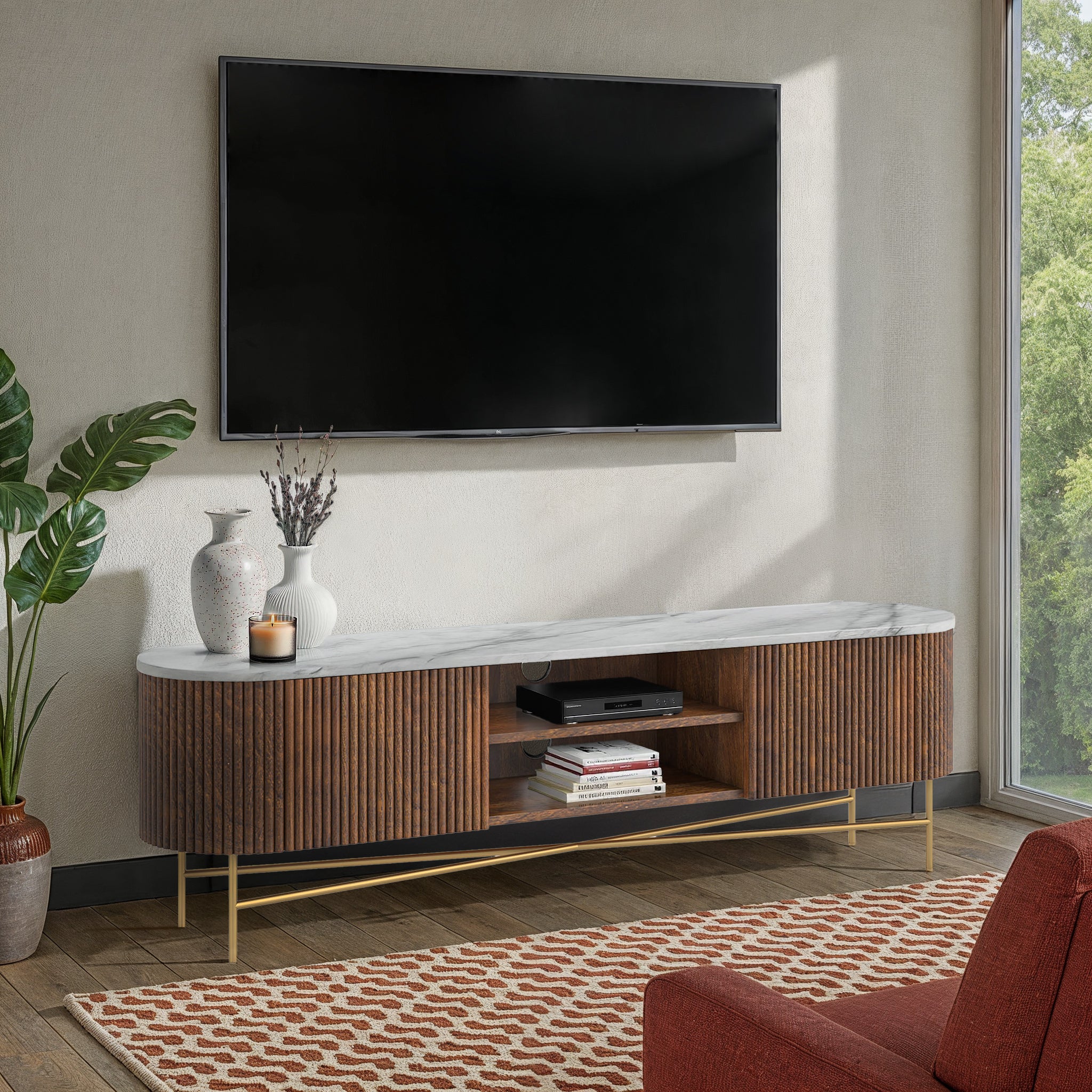 Milo Mango & Marble Fluted Extra Large TV Media Unit - Image 11